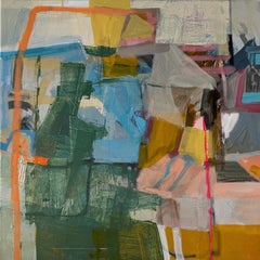 Pittura astratta contemporanea Urban Joy, 24x24 pollici, firmata