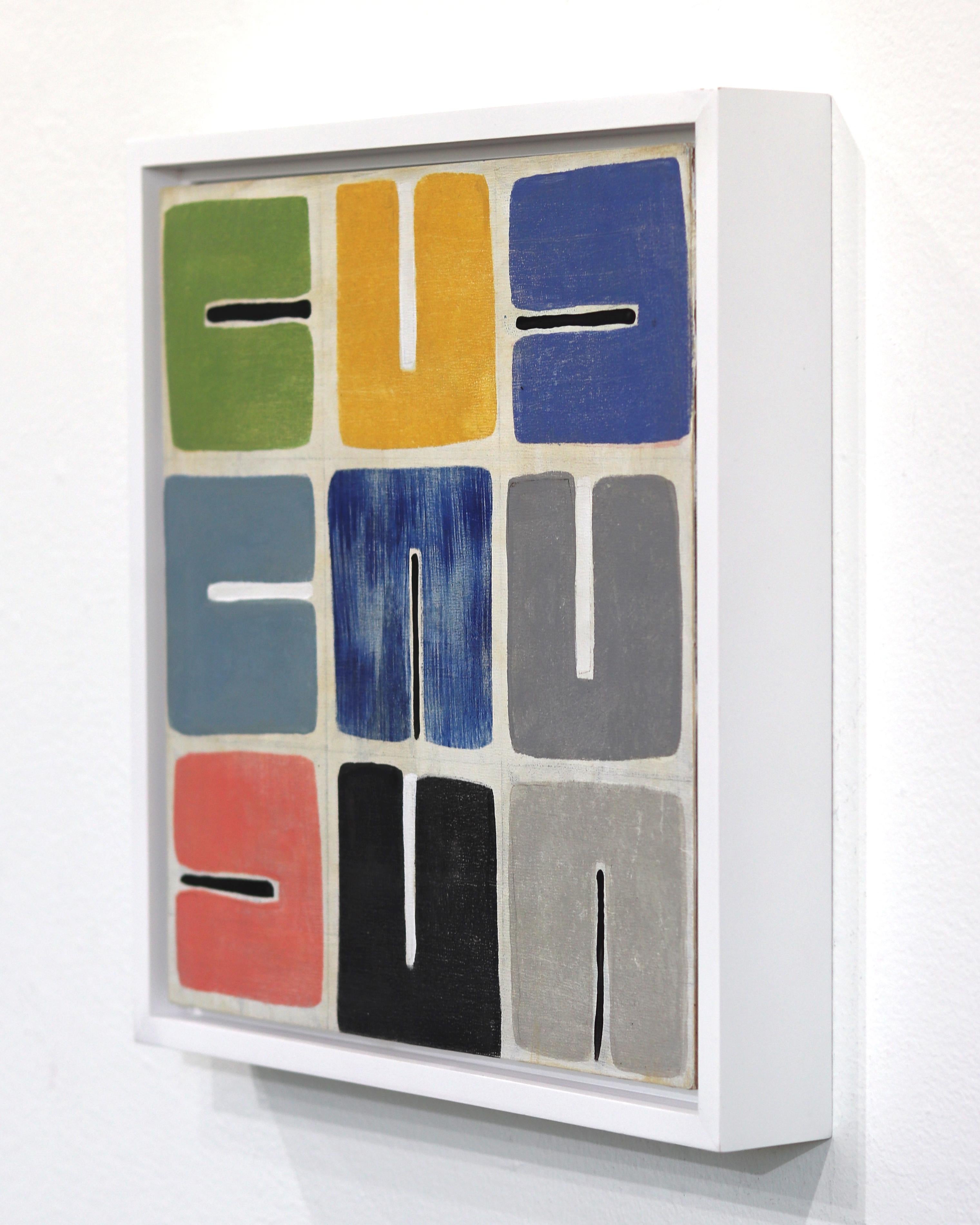 Magnetic I - Pittura originale geometrica astratta e colorata - Painting di Jodi Fuchs