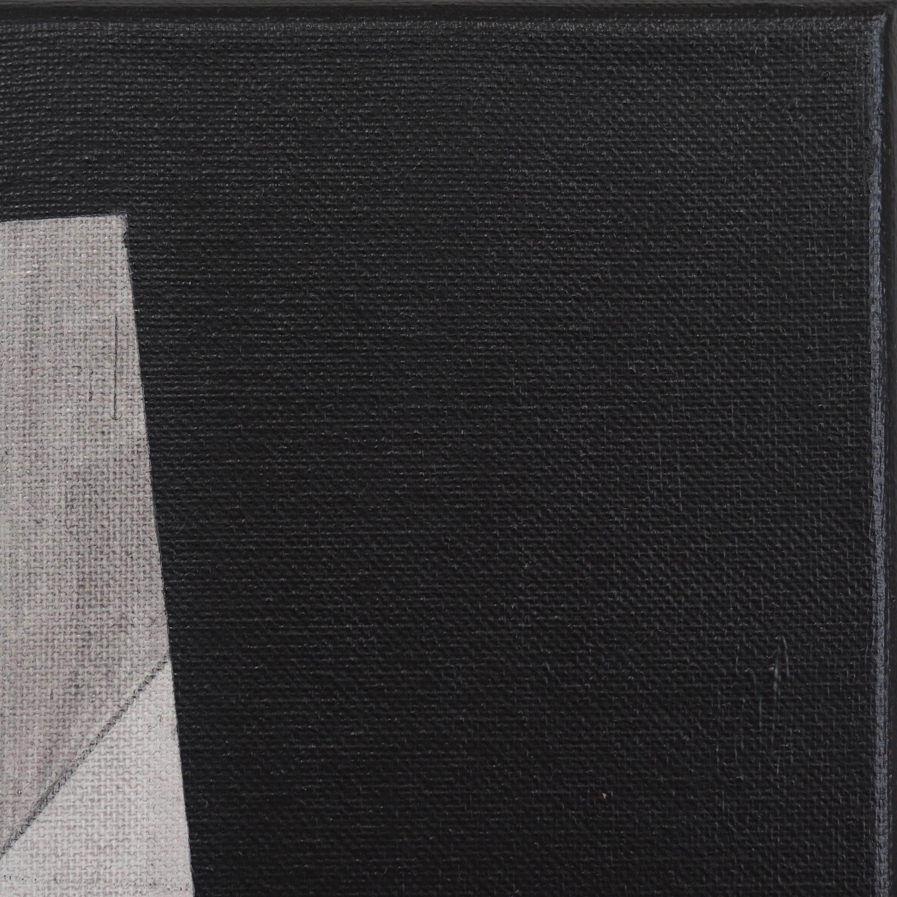 Neutral Geometrics III - Black and White Painting For Sale 3