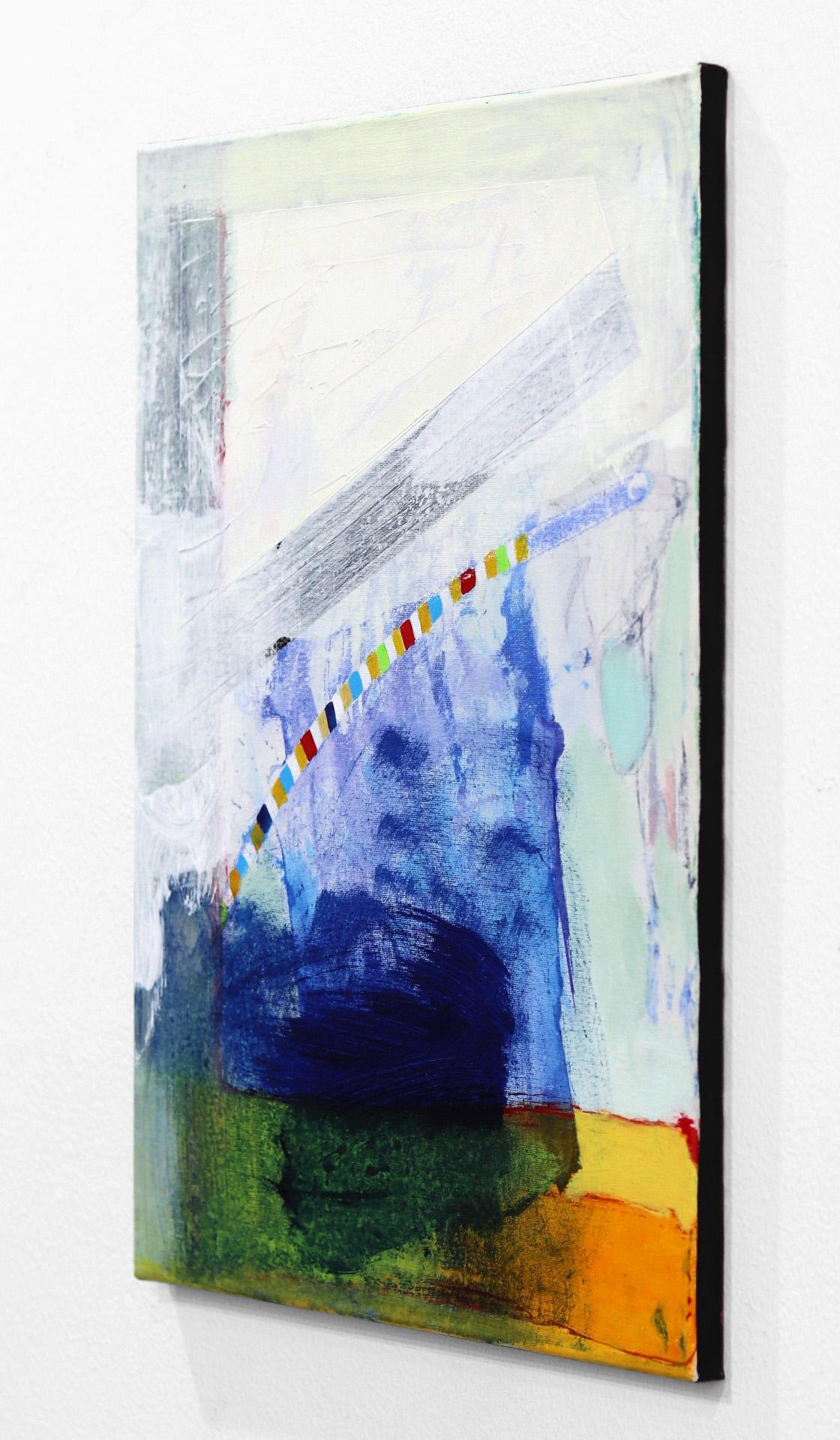 Bandiere della preghiera #3 - Pittura originale astratta morbida - Abstract Painting Grigio di Jodi Fuchs