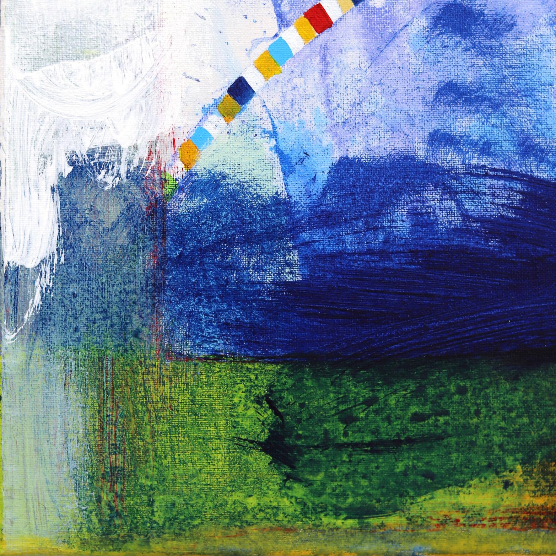 Prayer Flags #3 - Gray Abstract Painting by Jodi Fuchs