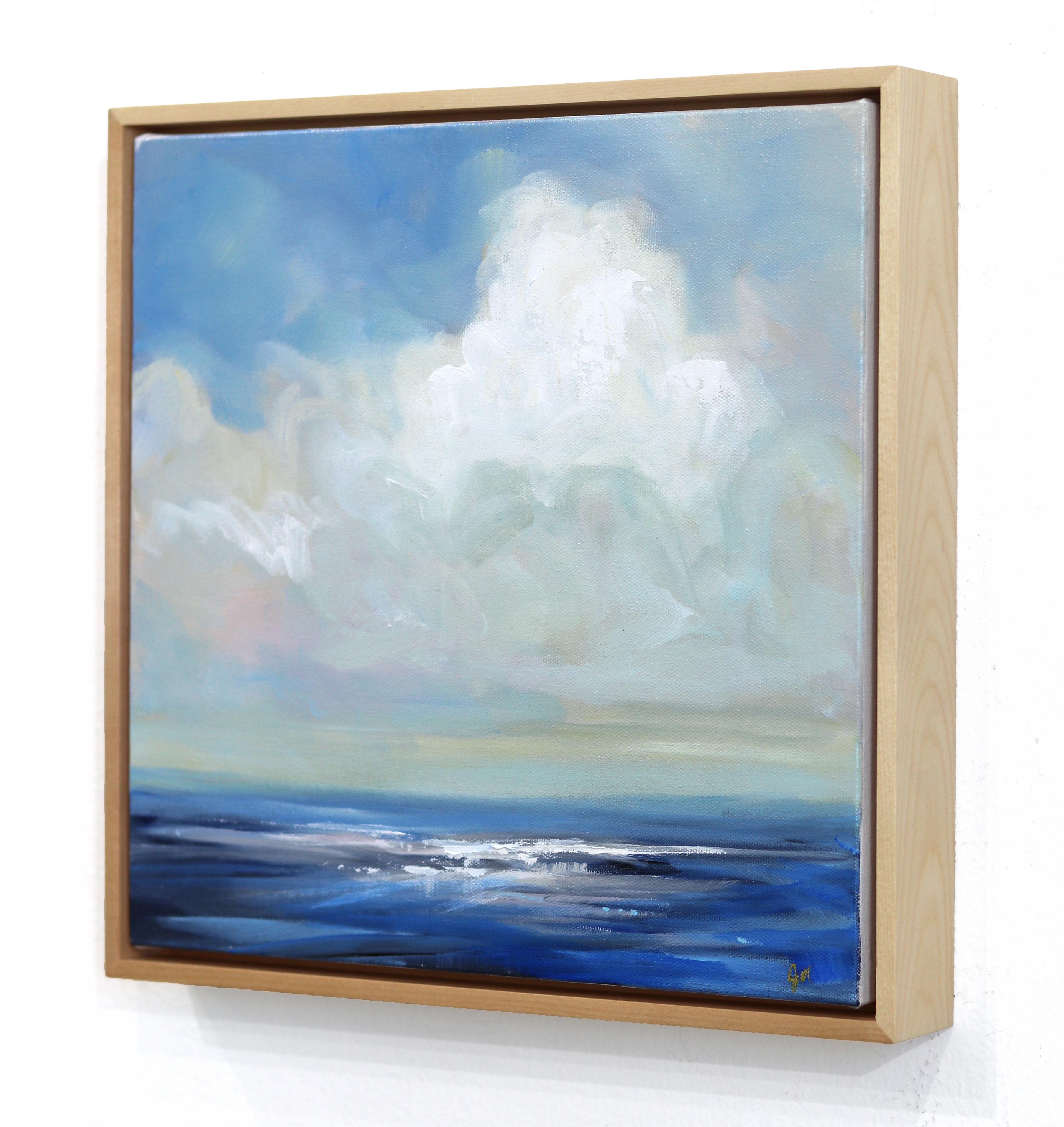 Una Sinfonía Tranquilizadora - Pintura Paisaje Azul Océano Paisaje Aéreo - Painting de Jodi Miller