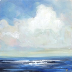 A Soothing Symphony - Blue Ocean Landscape Skyscape Painting