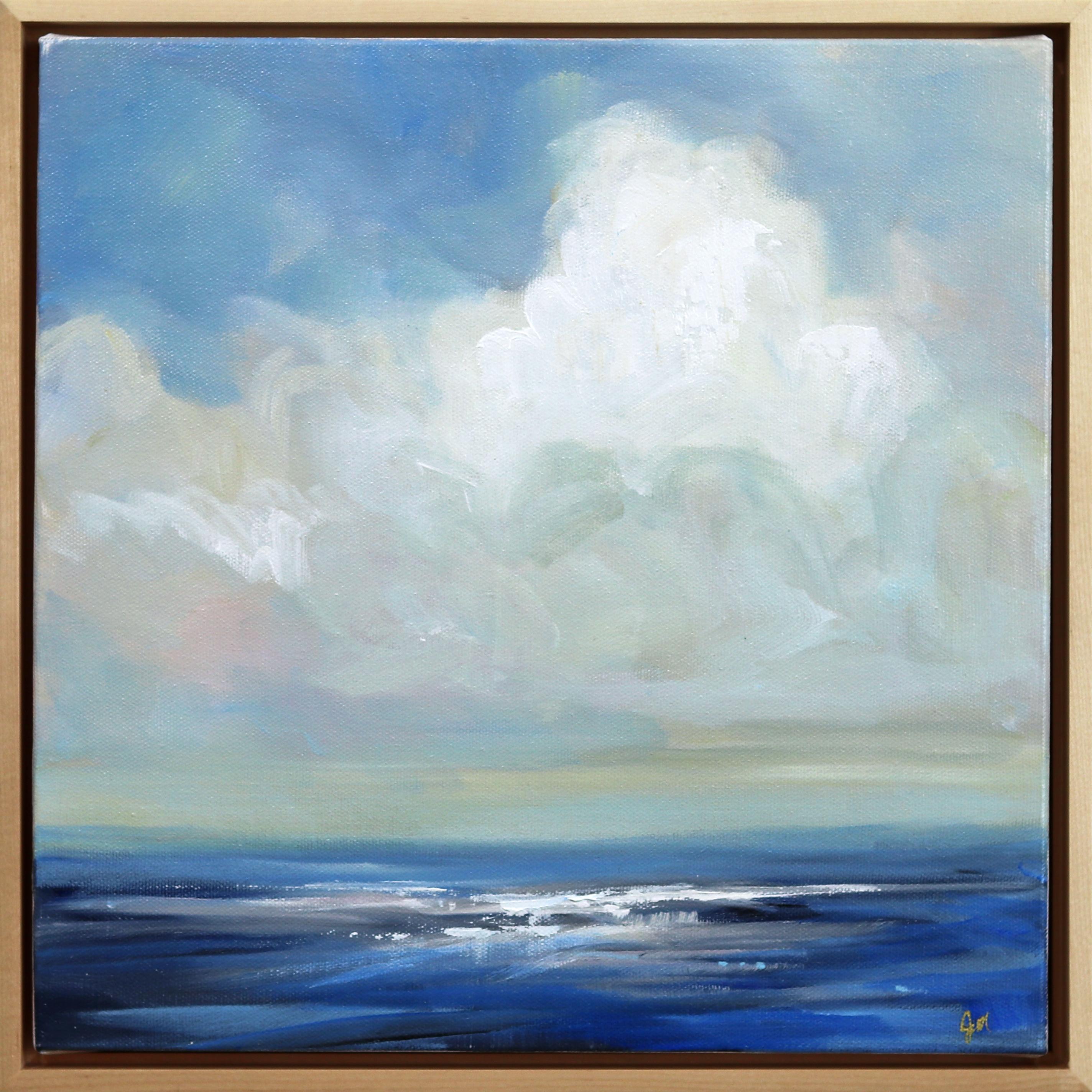 A Soothing Symphony - Blue Ocean Landscape Skyscape Painting