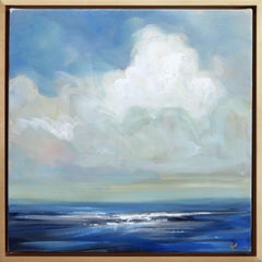 A Soothing Symphony - Blue Ocean Landscape Skyscape Painting