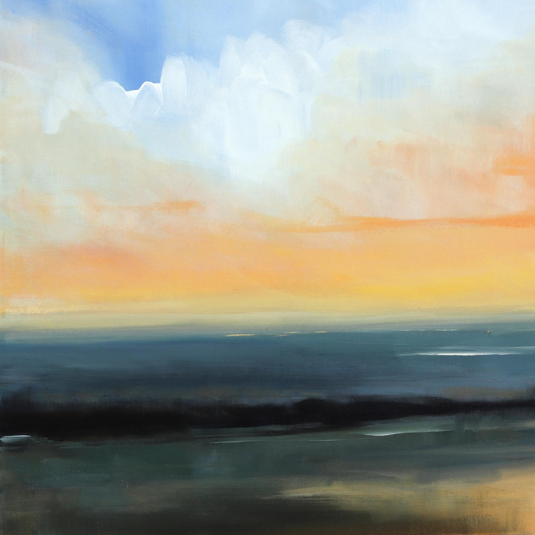 Been There - Large Sunset Vibrant Ocean Landscape Skyscape Painting en vente 4