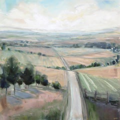 Following Dreams - Original Rural Landscape Mixed Media Painting on Canvas