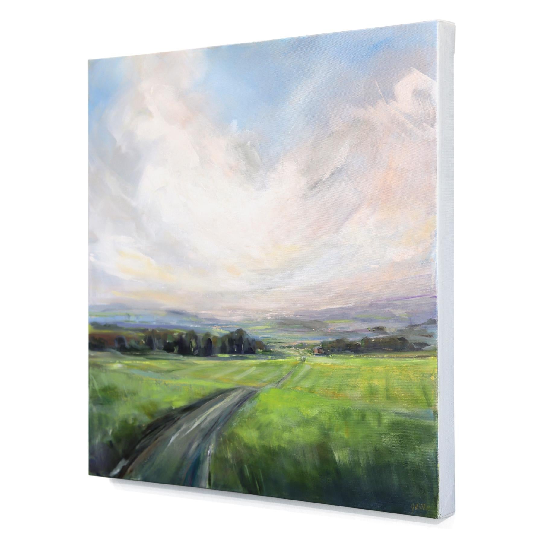 In The Distance - Original Landscape Still Life Mixed Media Painting on Canvas im Angebot 1