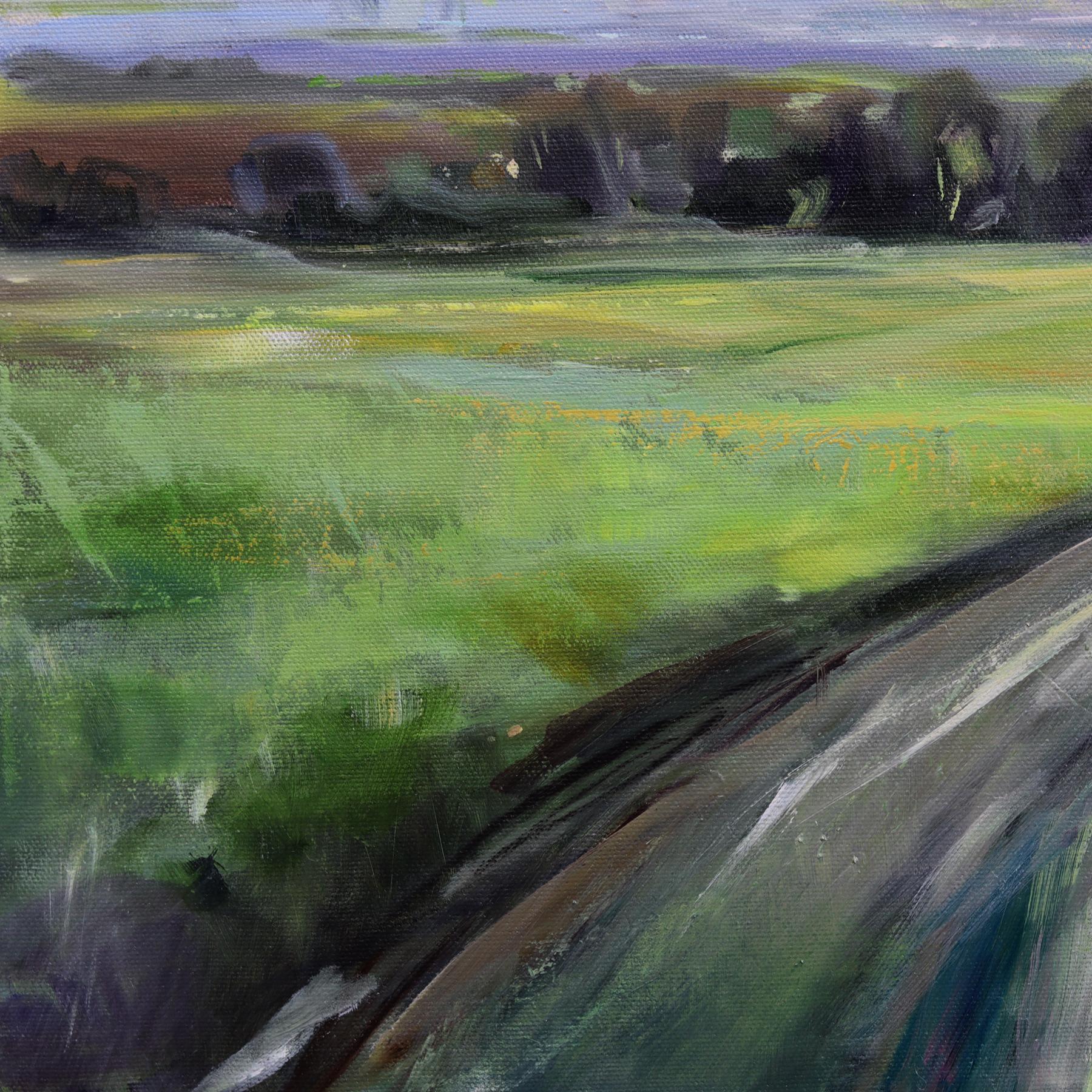 In The Distance - Original Landscape Still Life Mixed Media Painting on Canvas im Angebot 4