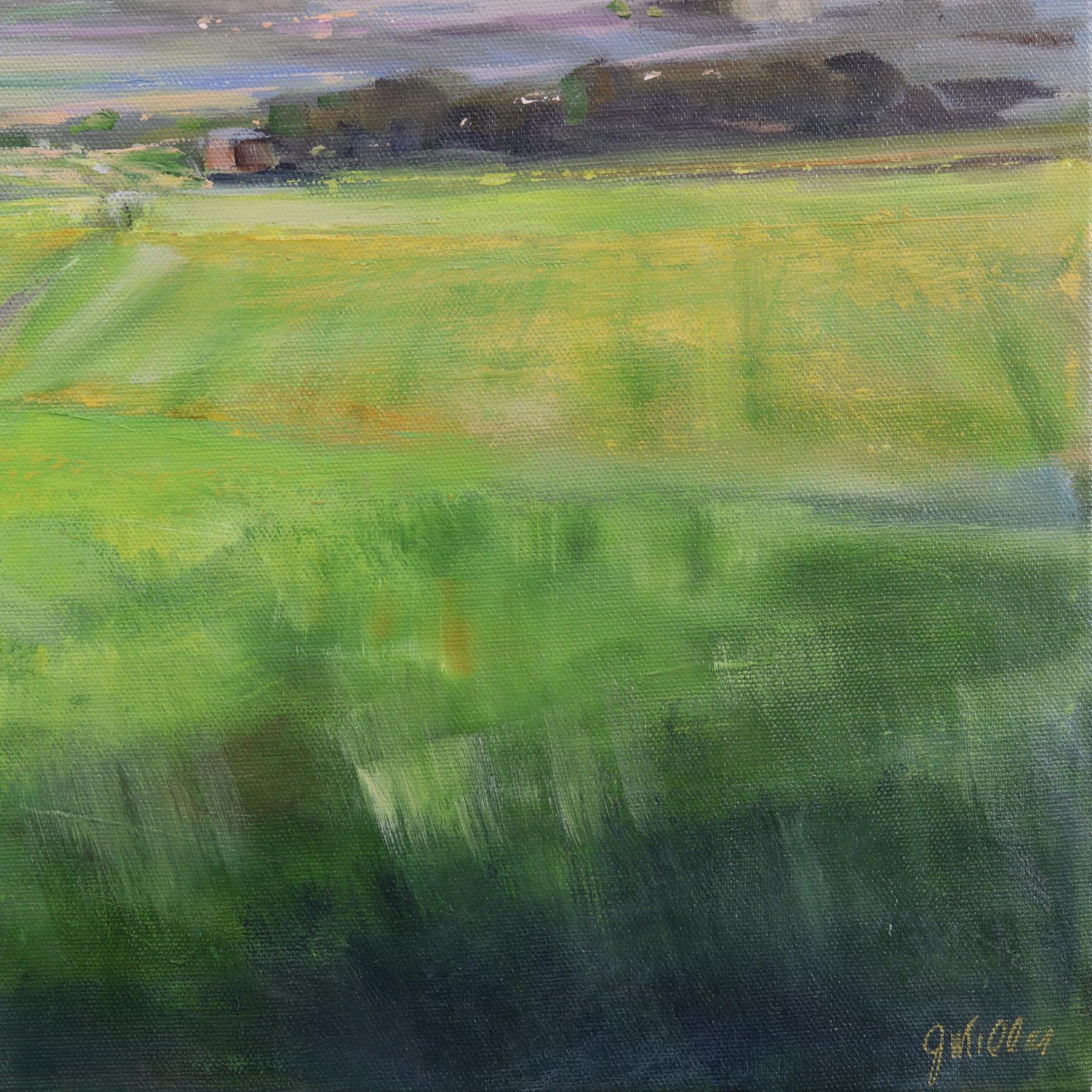 In The Distance - Original Landscape Still Life Mixed Media Painting on Canvas im Angebot 5