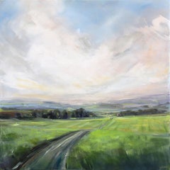 In The Distance - Original Landscape Still Life Mixed Media Painting on Canvas