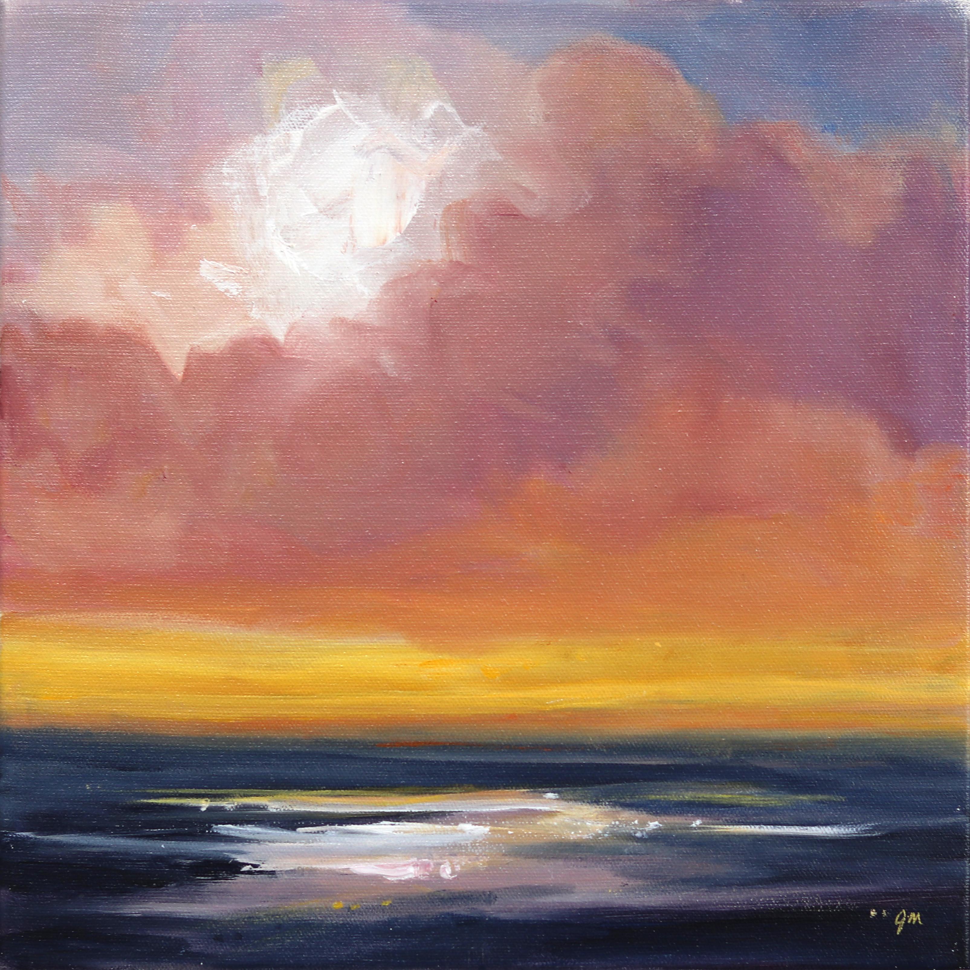 Abstract Painting de Jodi Miller - Into Now - Pintura Paisaje Oceánico Atardecer Colorido Paisaje Celeste