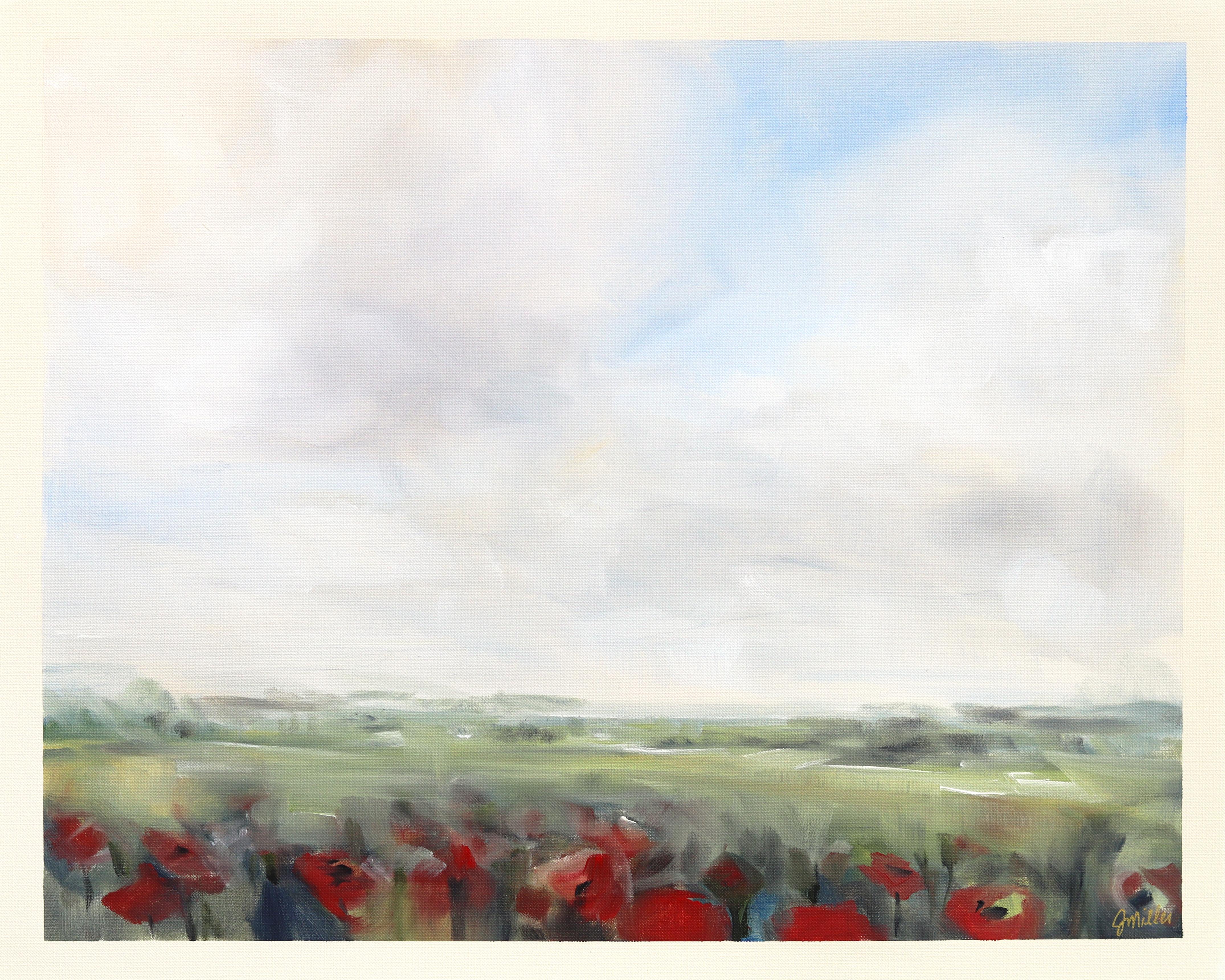 Landschaft Studie 241 - Original Serene Mixed Media Malerei auf Leinwand Papier