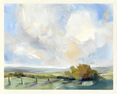 Studio di paesaggio 253 - Pittura originale a tecnica mista su tela con colori della terra