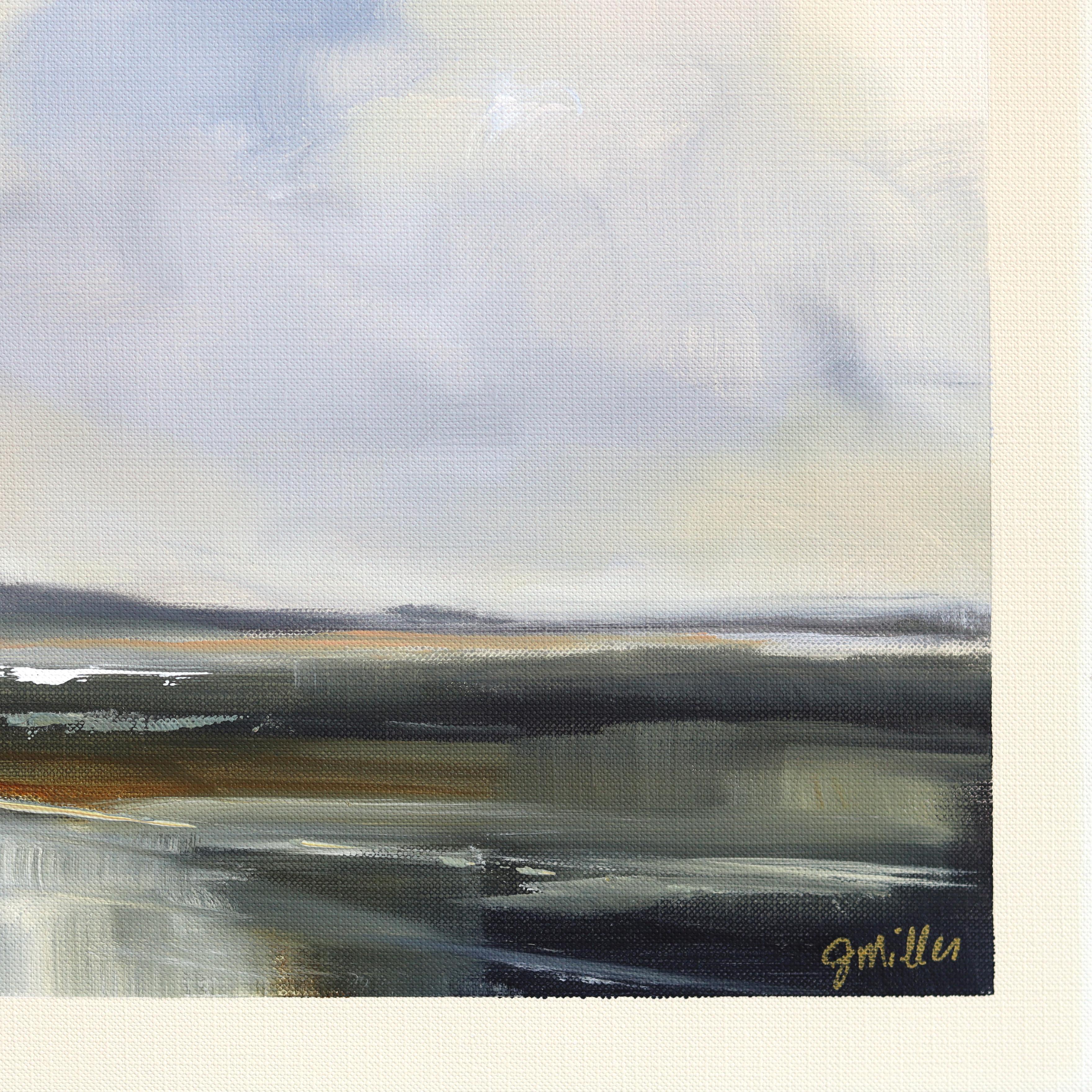 Landscape Study 257 - Atmospheric Skyscape Acrylic Painting on Canvas Paper en venta 2