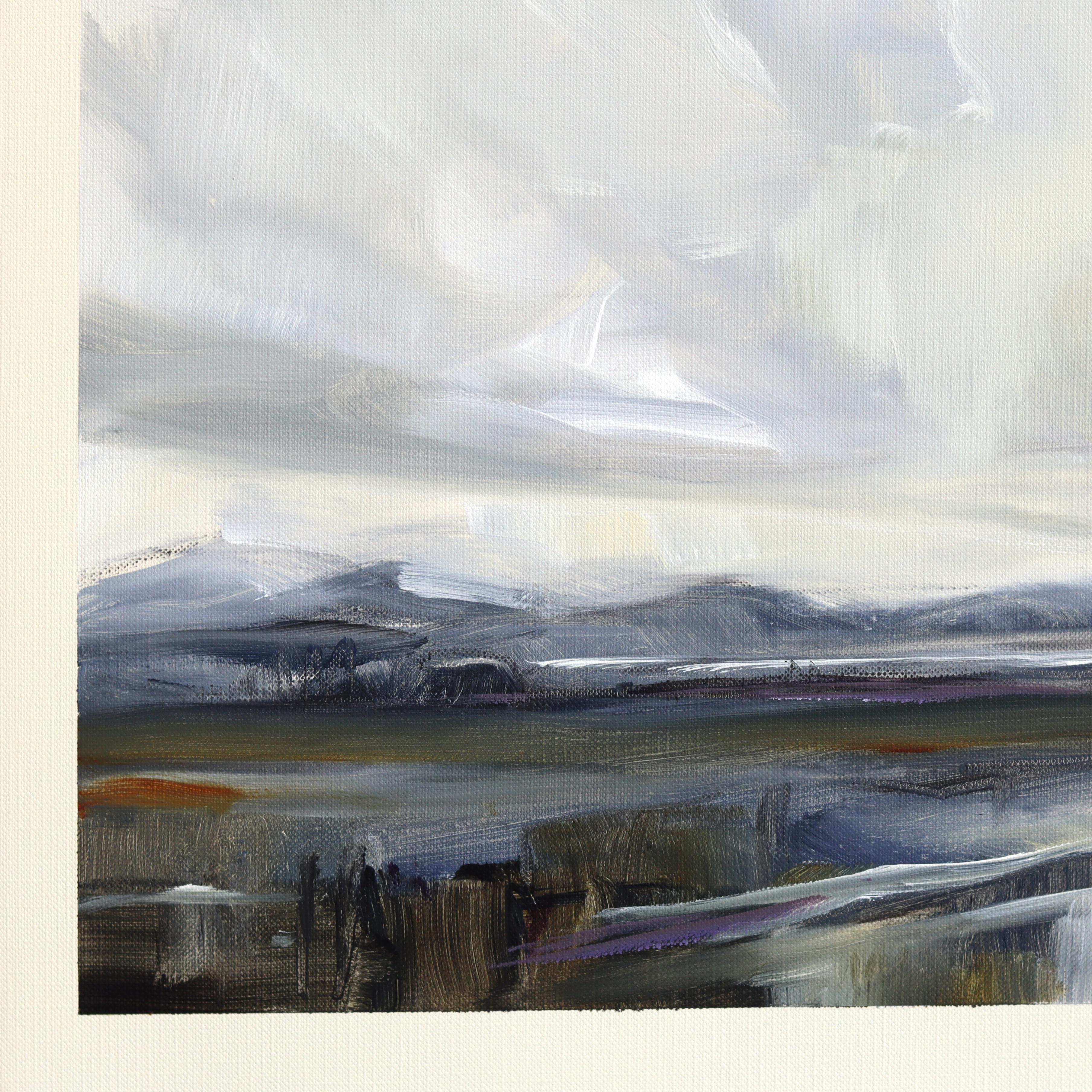 Landscape Study 259 - Atmospheric Skyscape Acrylic Painting on Canvas Paper im Angebot 1