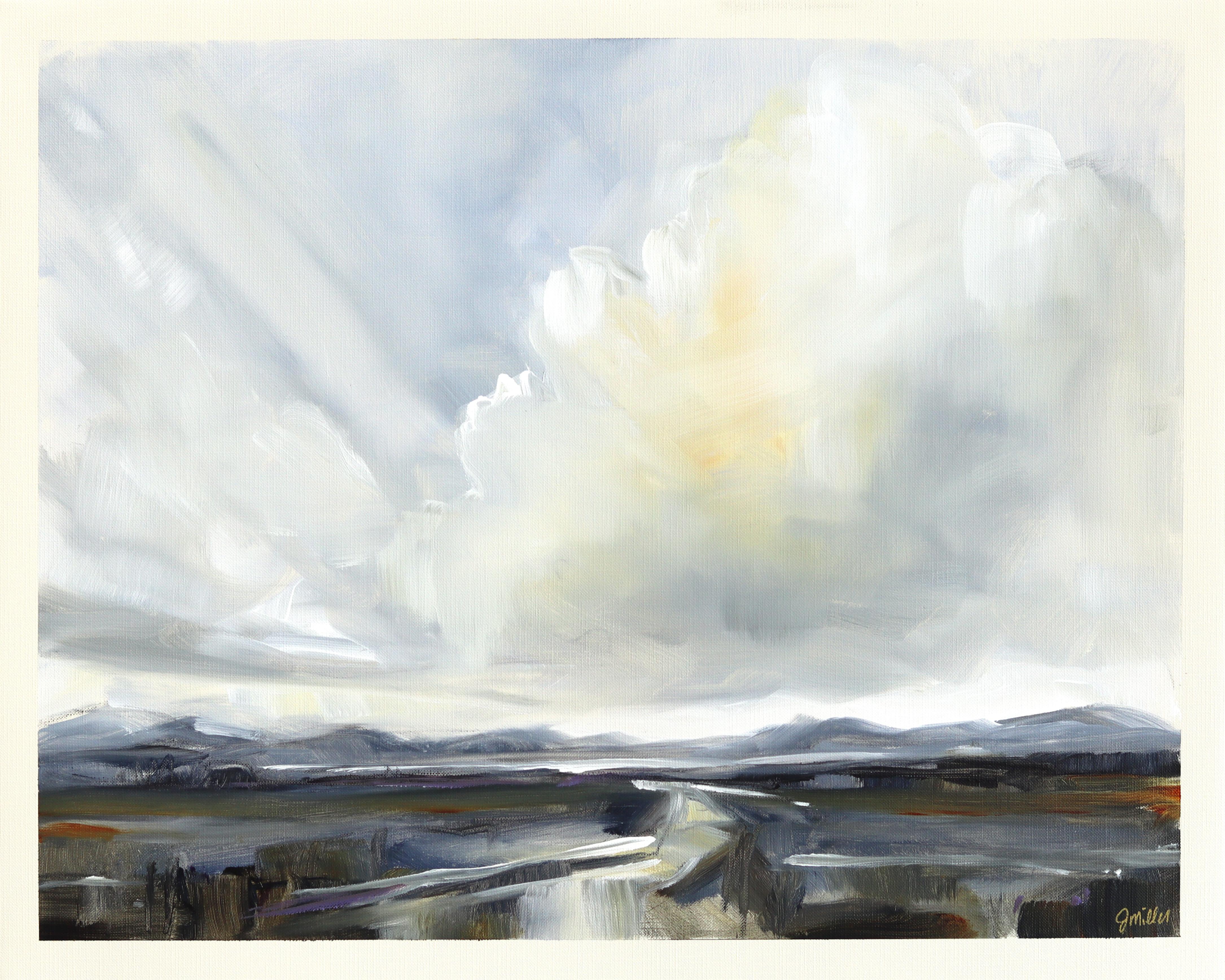 Landscape Study 259 - Atmospheric Skyscape Acrylic Painting on Canvas Paper