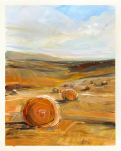 Landschaftsstudie 268 - Atmosphärische impressionistische Acrylmalerei auf Leinwand Papier