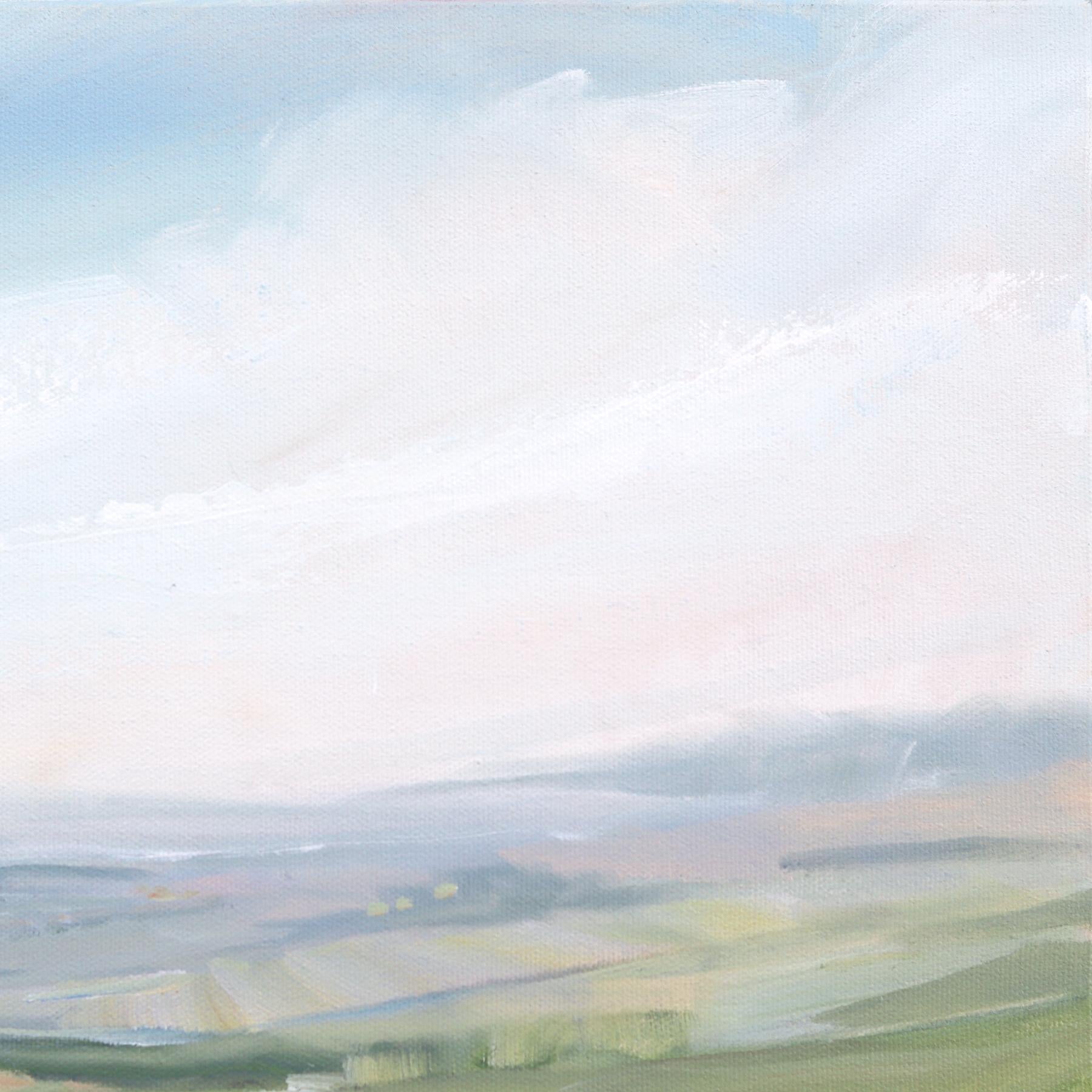 Miles Away - Original Ländliche Landschaft Stillleben Mixed Media Gemälde auf Leinwand im Angebot 1