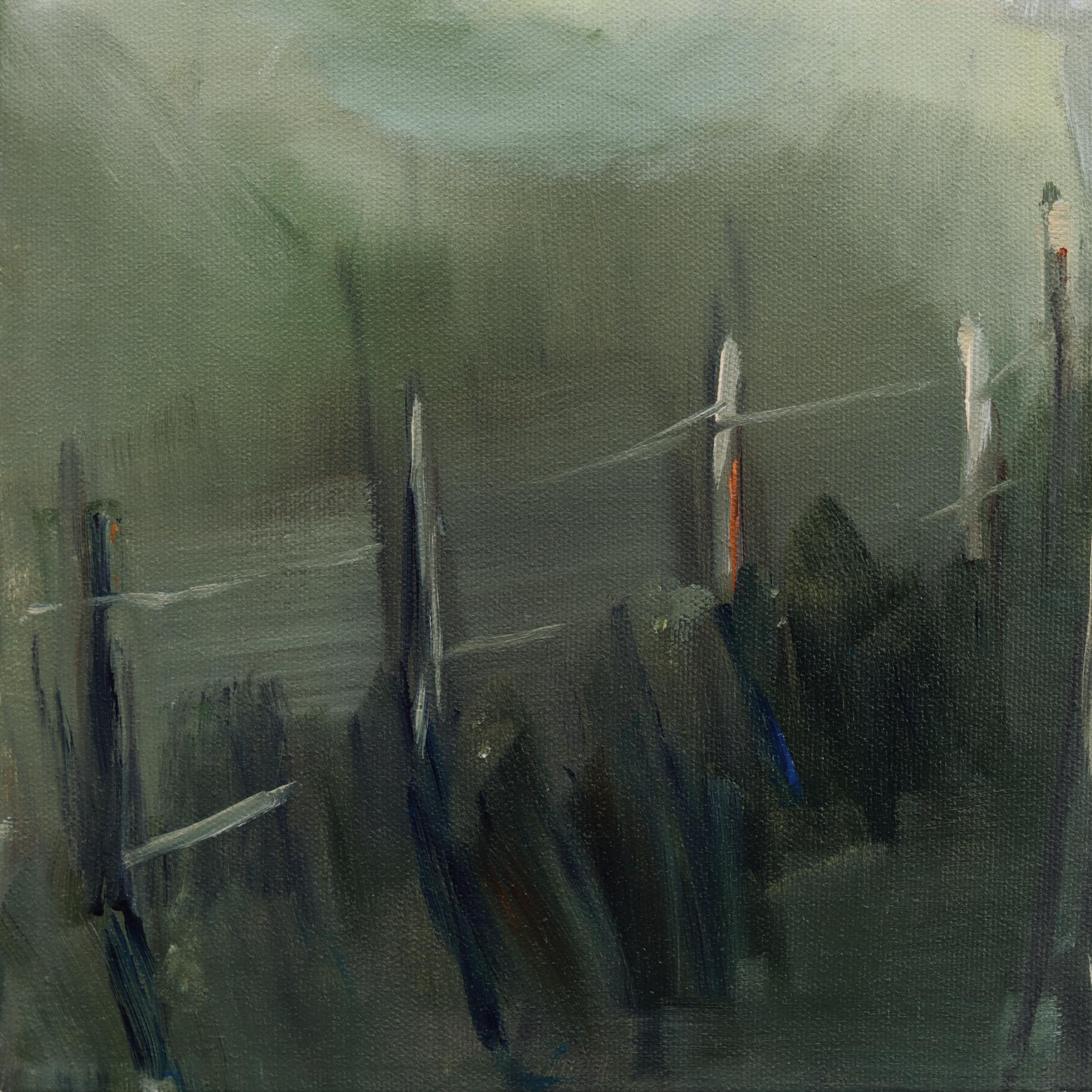 Miles Away - Original Ländliche Landschaft Stillleben Mixed Media Gemälde auf Leinwand im Angebot 2