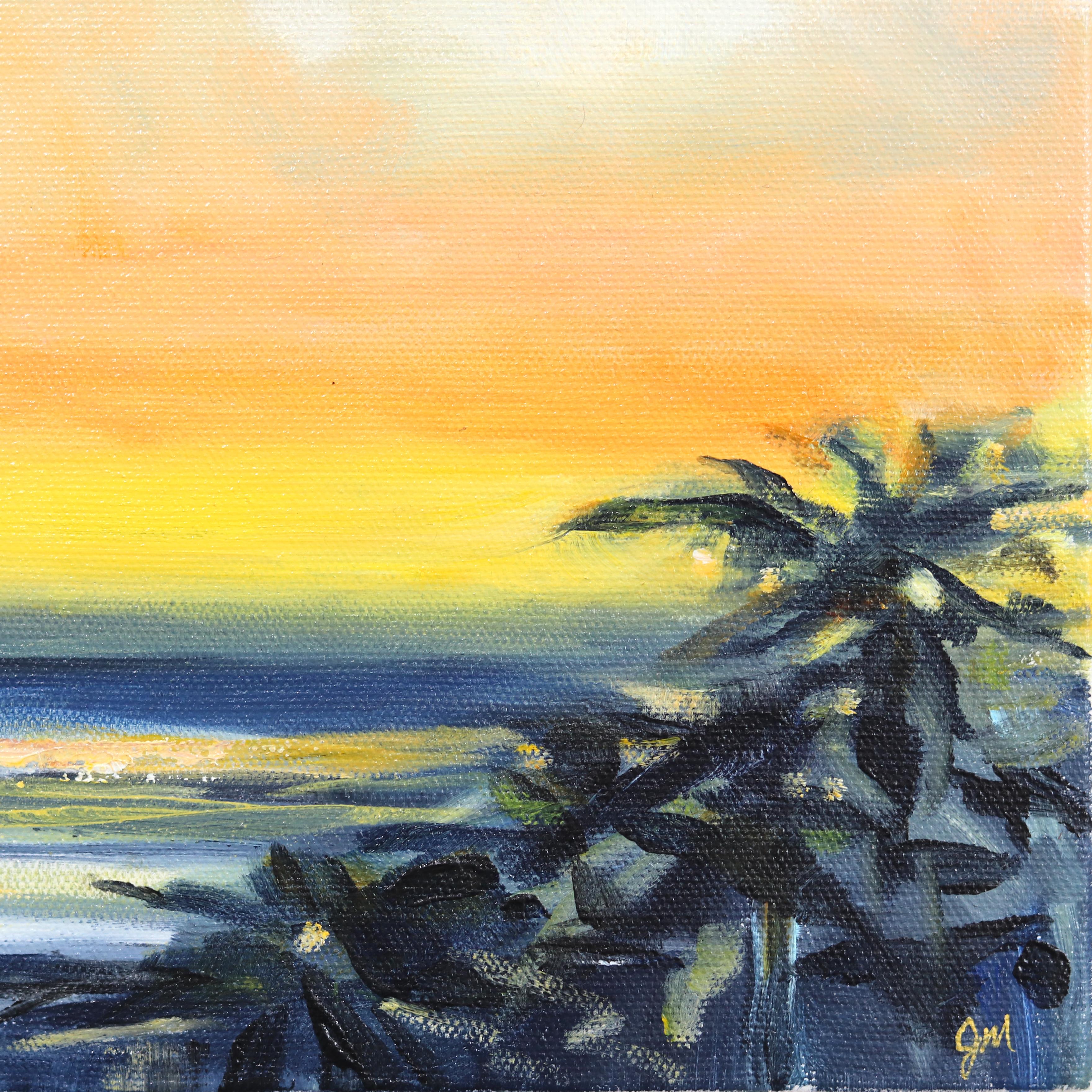 Sunripe - Pittura colorata Ocean Landscape Skyscape - Painting Contemporaneo di Jodi Miller
