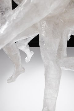 "Running Towards Fear" Hanging figurative sculpture
