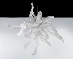 "Running Towards Fear" Hanging figurative sculpture