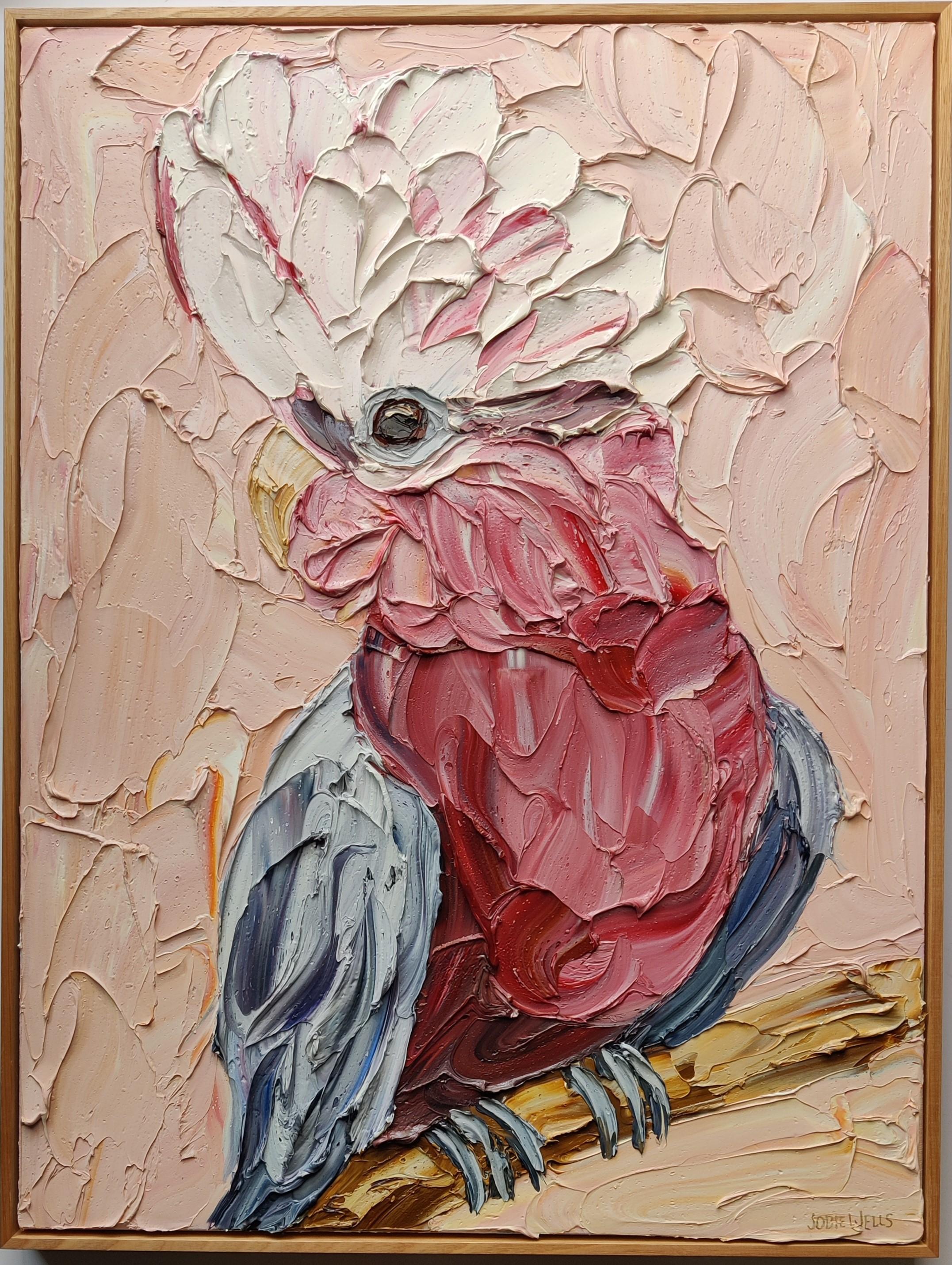 Jodie Wells (Australie 1981-)

Galah sur Blushing Peach, 2022

Huile sur toile, signée en bas à droite,

100 x 75 cm.

Signé et titré au verso.

Label de la galerie Anthea Polson (a) Gallery, Brisbane.

Née en Tasmanie, aujourd'hui installée dans le
