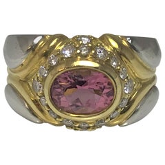 Jody Serago 18 Karat Platinum Pink Tourmaline Diamond Ring