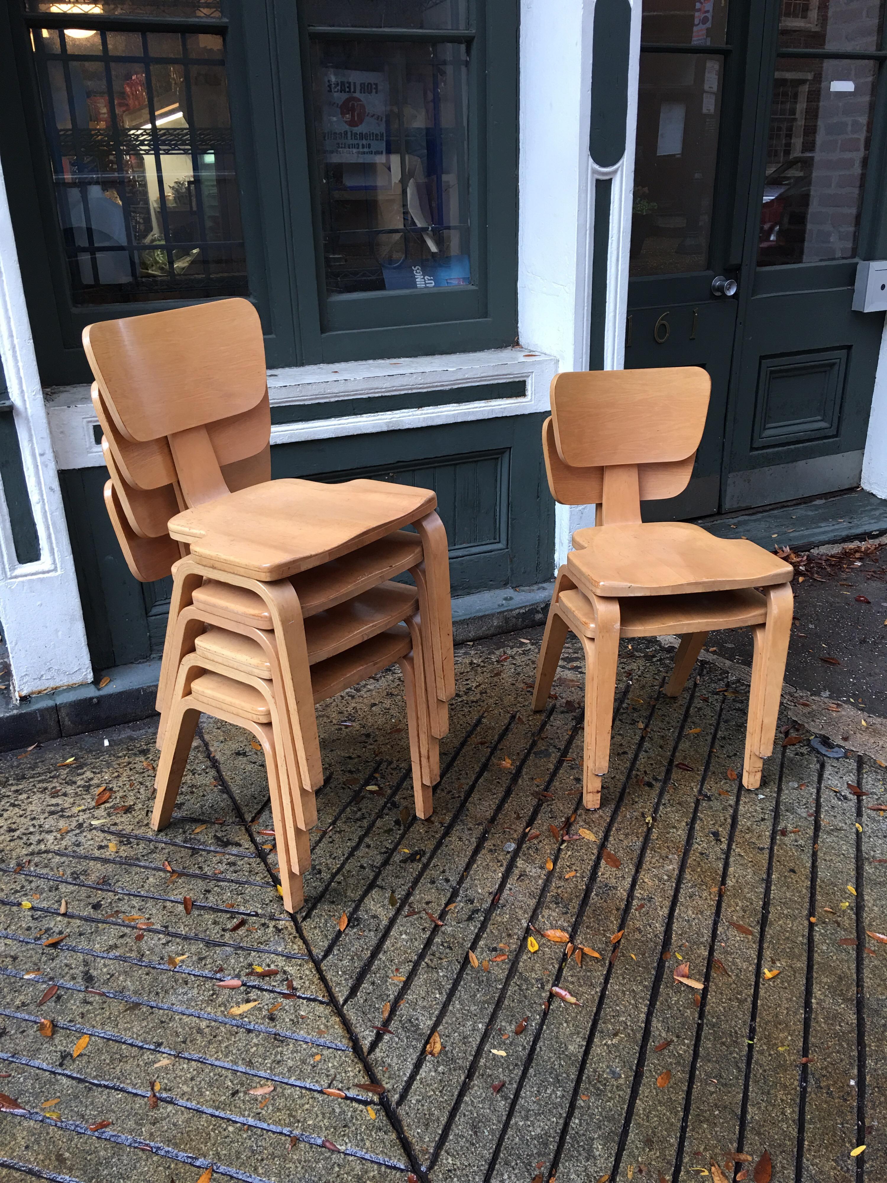 American Joe Atkinson for Thonet Set of 6 Stacking Chairs