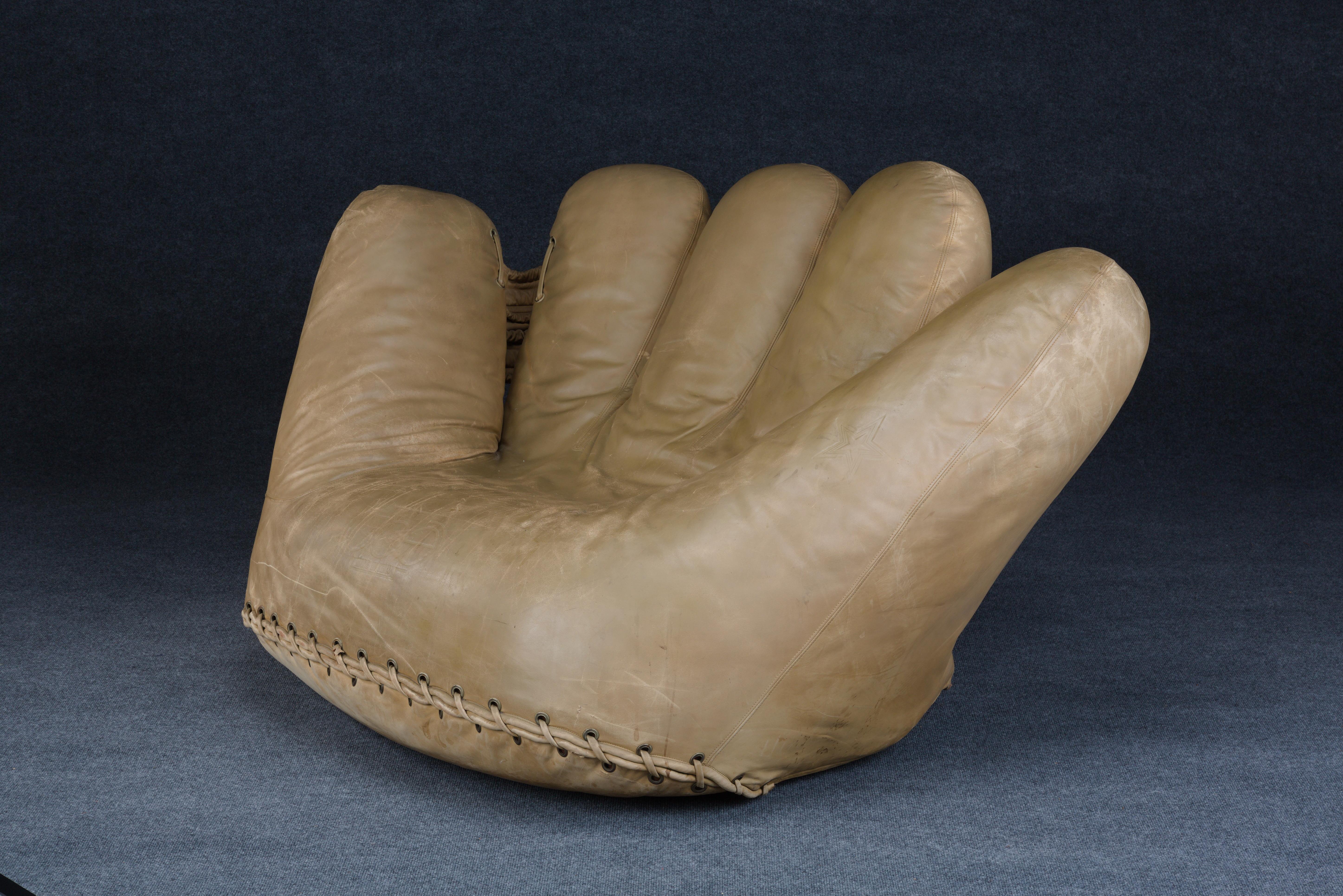 Leather Joe Baseball Glove Chair by Pas d'Urbino & Lomazzi for Poltronova c. 1975