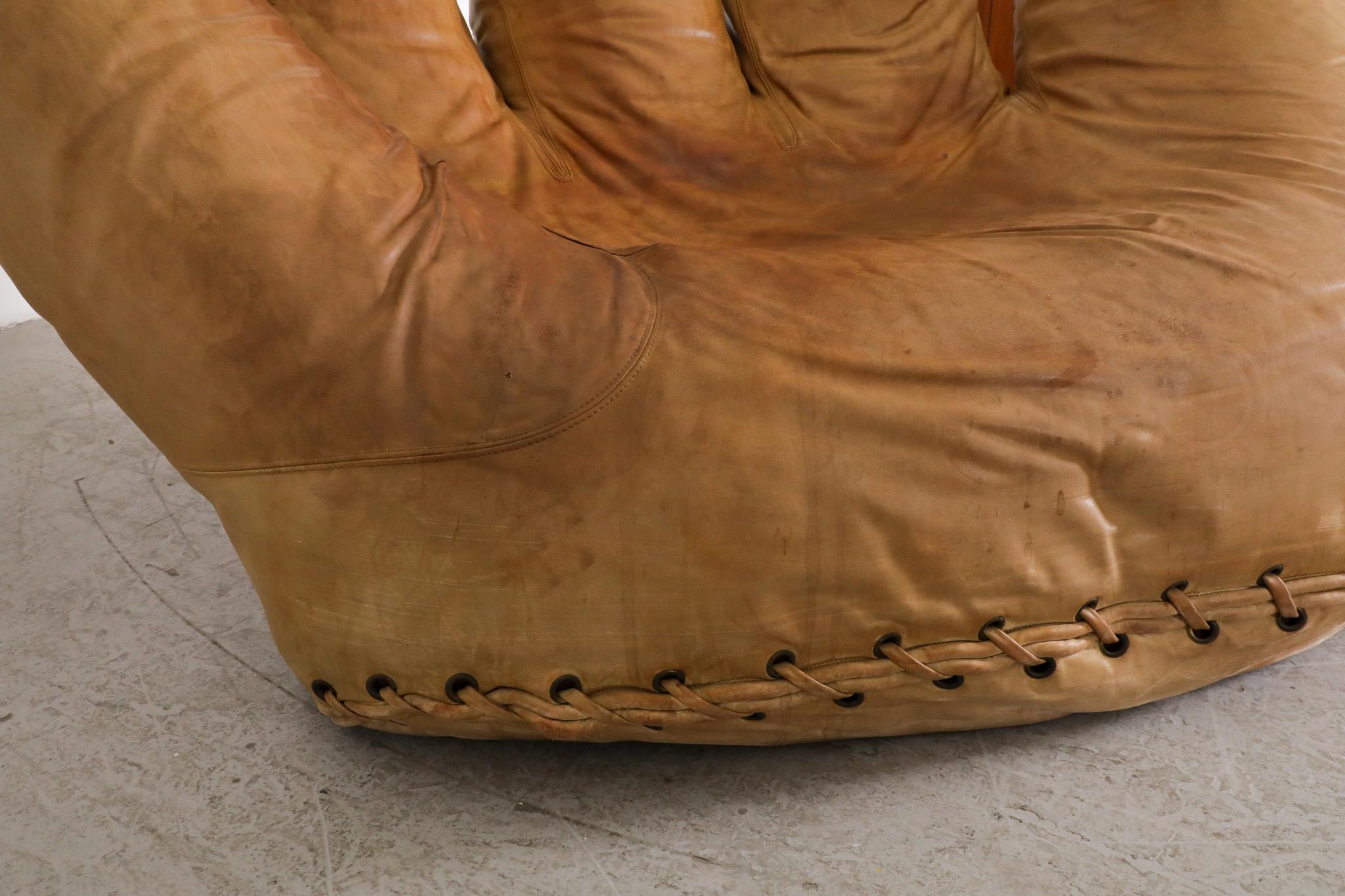 'Joe' Baseball Glove Leather Lounge Chair by Poltronova 8