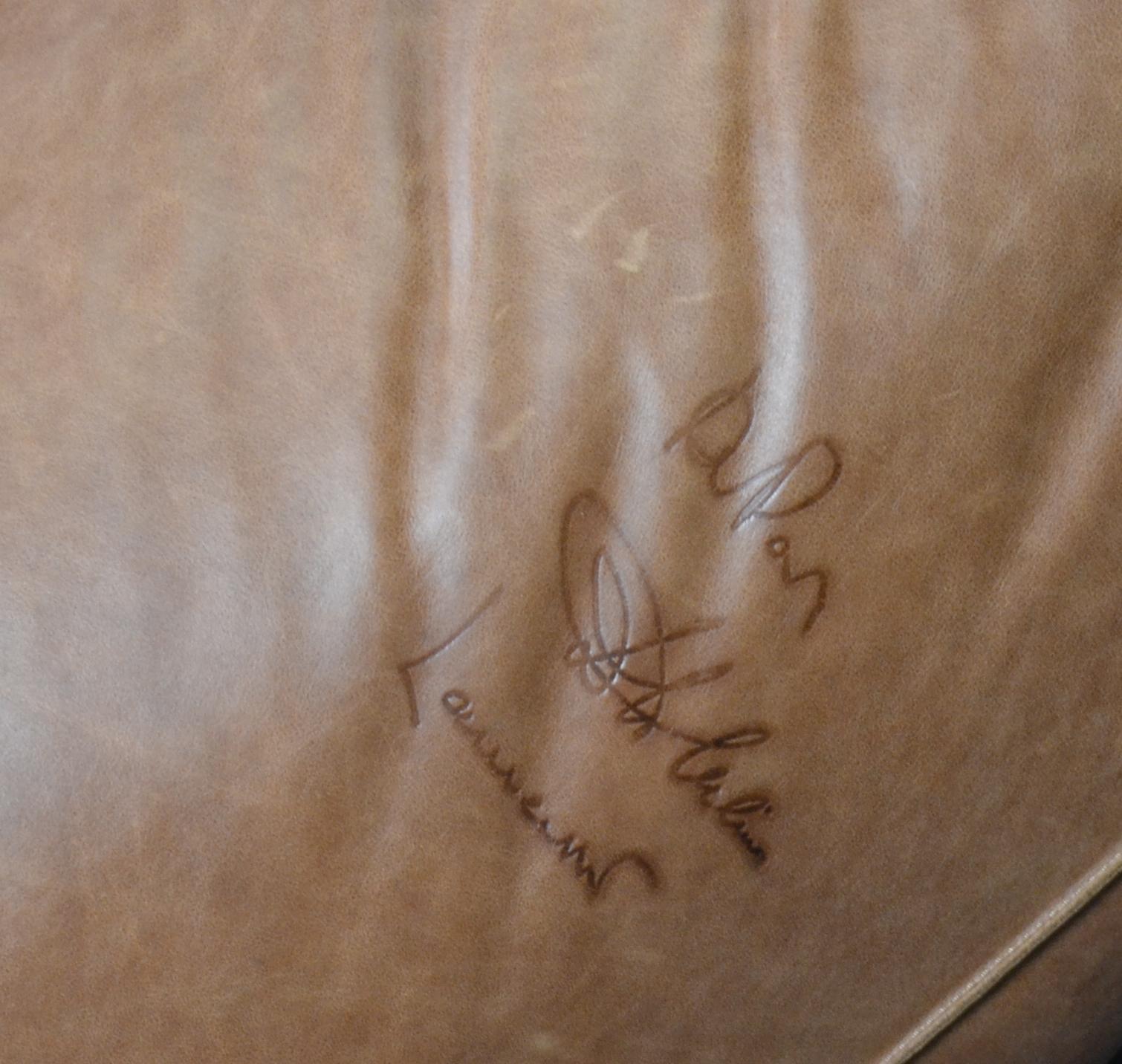 Joe Baseball Glove Lounge Chair Poltronova in Cognac Vintage Style Leather 4