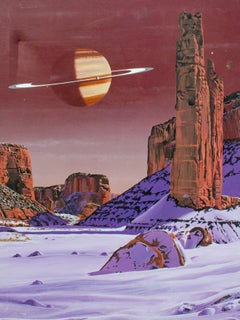 Saturn Over Titan Tower, UT, by Astronomical Artist Joe Bergeron