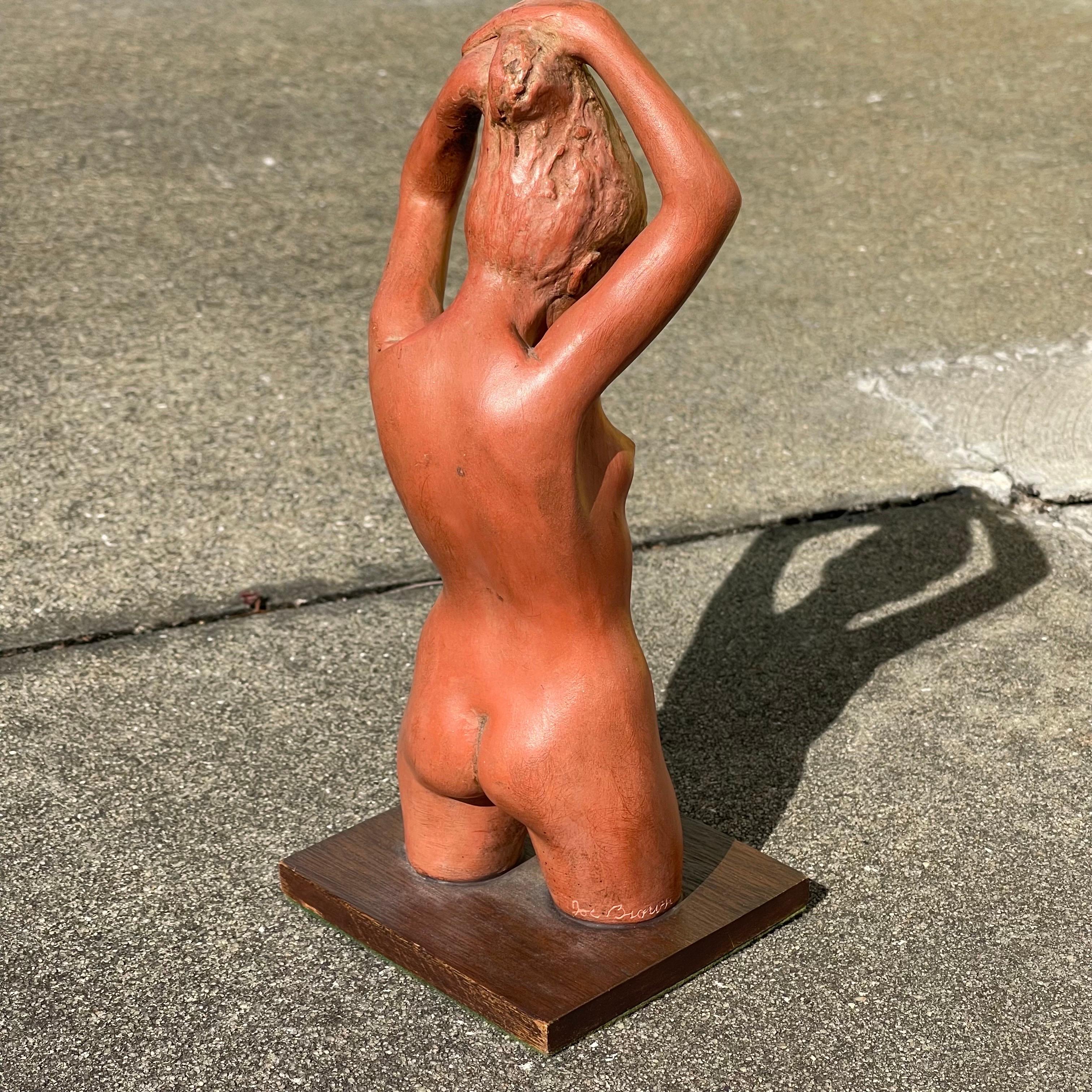 20th Century Joe Brown, 1909-1985, Figurative Nude Clay Sculpture For Sale