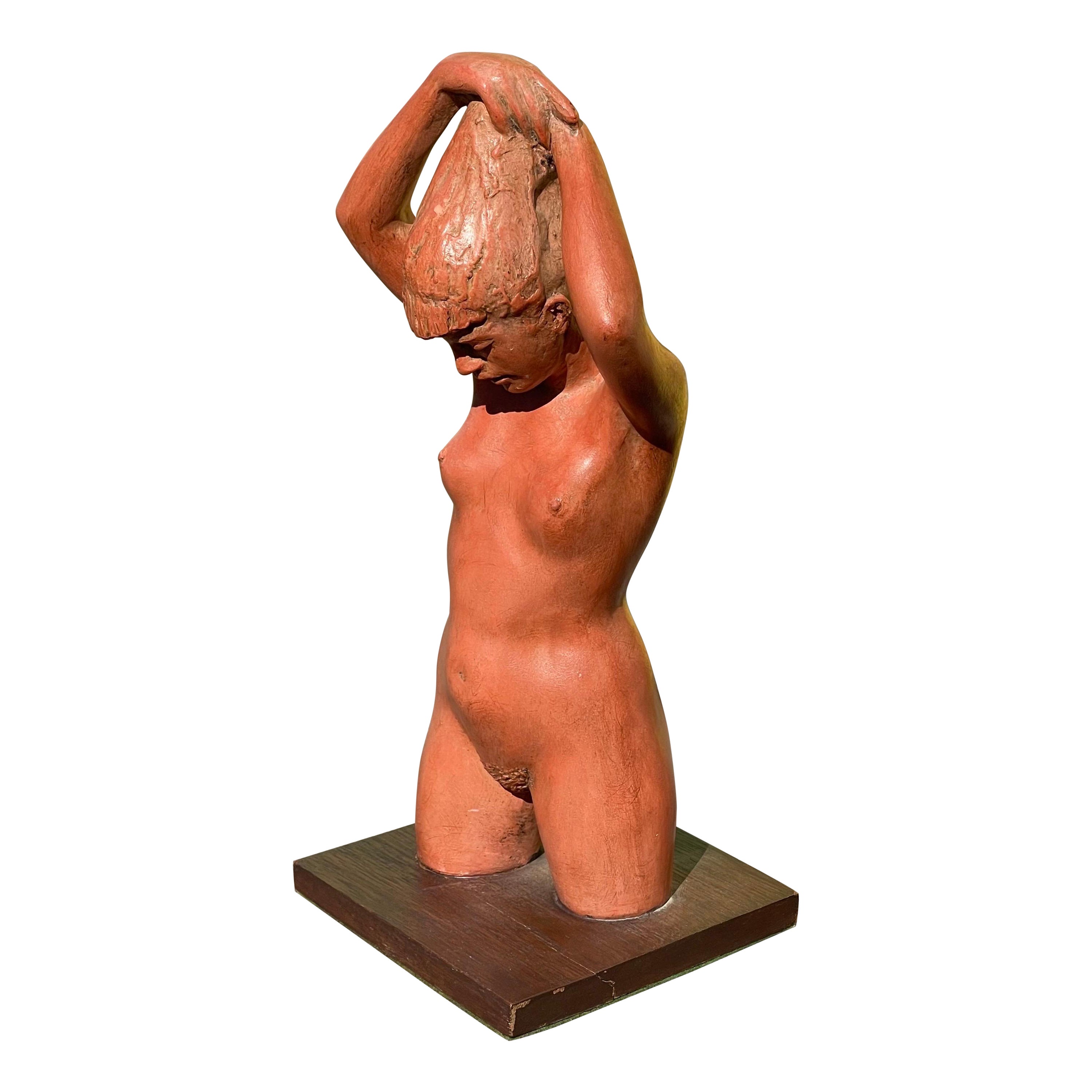 Joe Brown, 1909-1985, Scultura figurativa di nudo in argilla