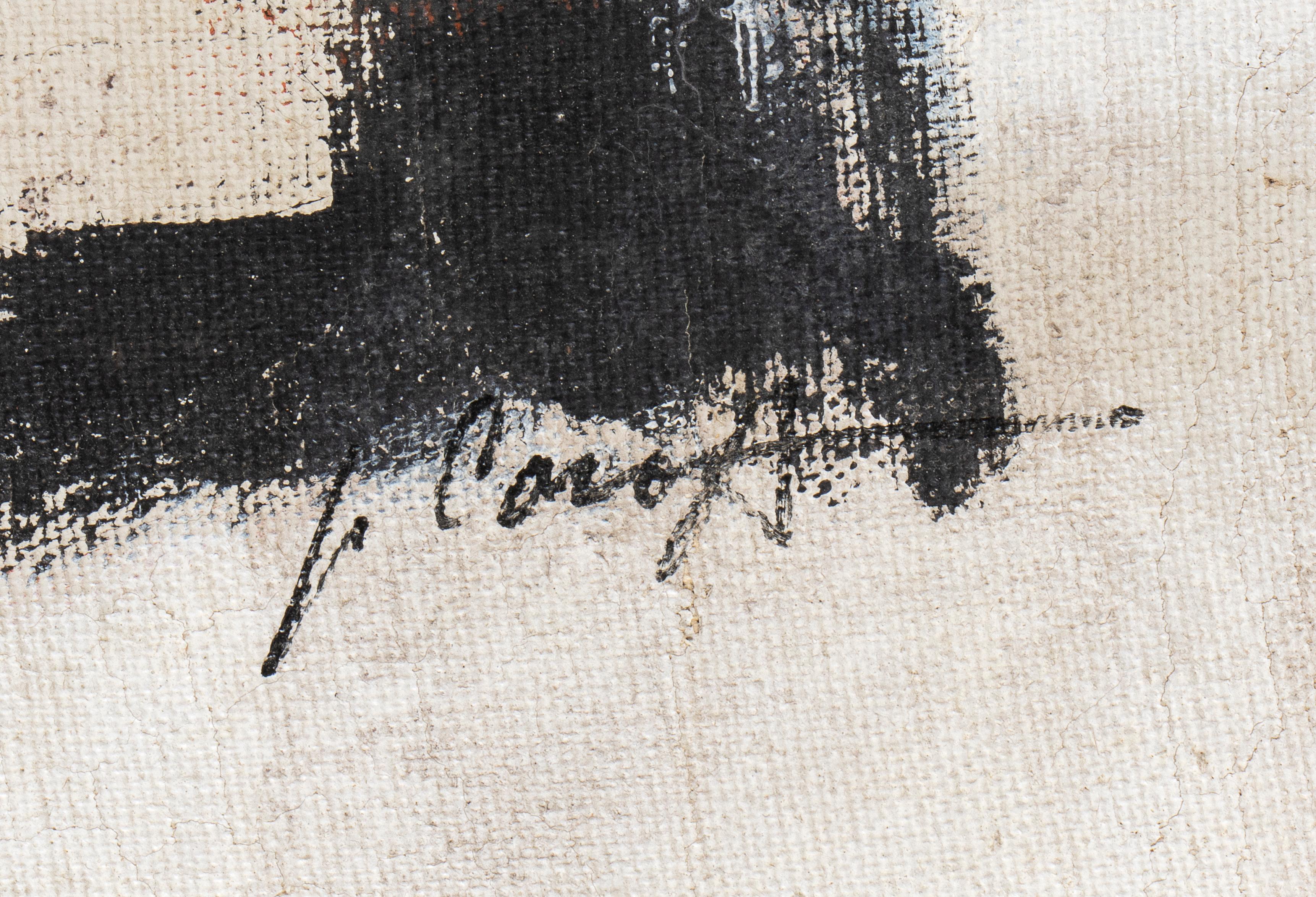 Pittura astratta americana olio su tela contemporanea di Joe Caroff firmata 20th 2