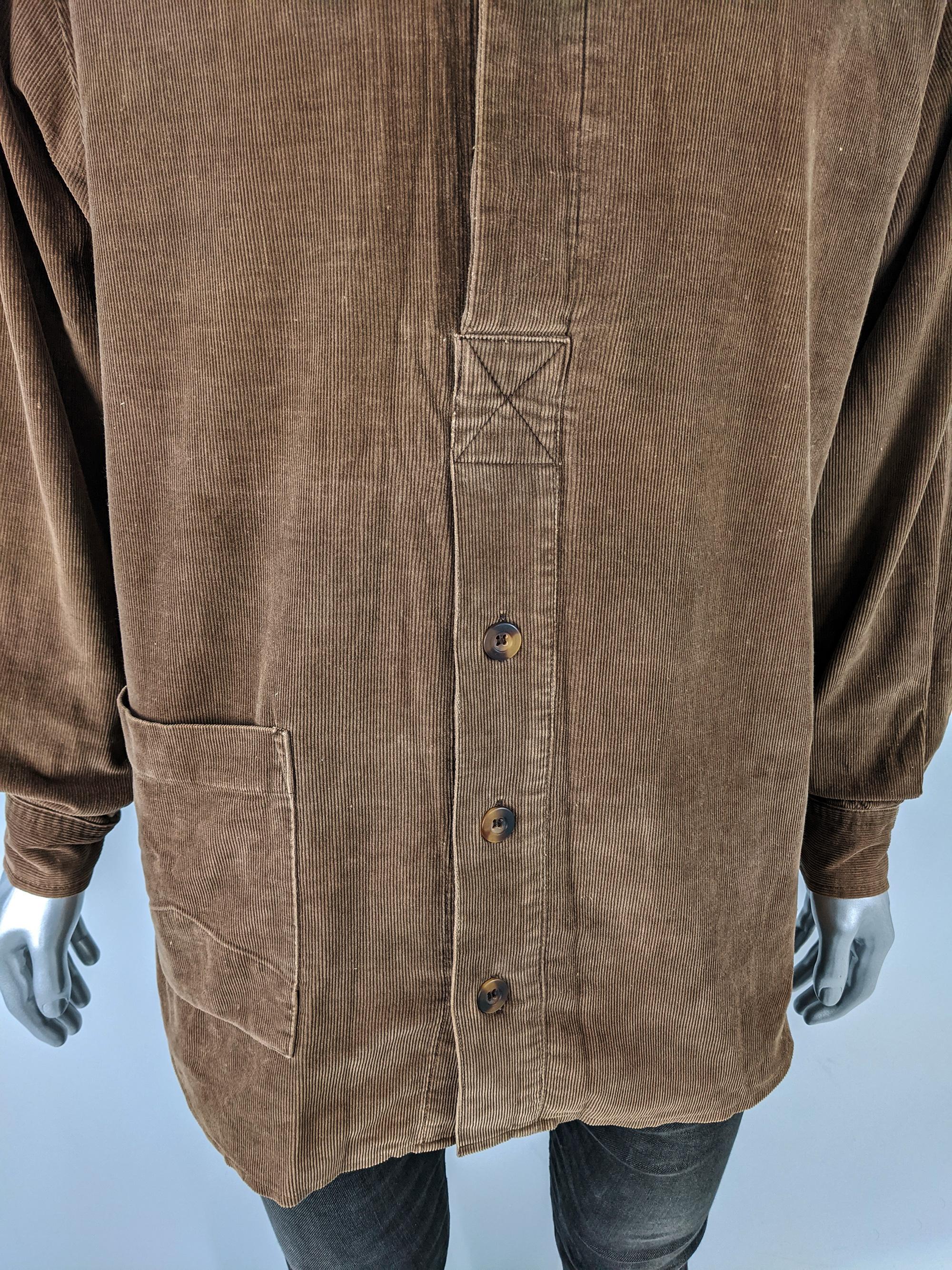 Men's Joe Casely Hayford Vintage Brown Cord Shirt, 1990s