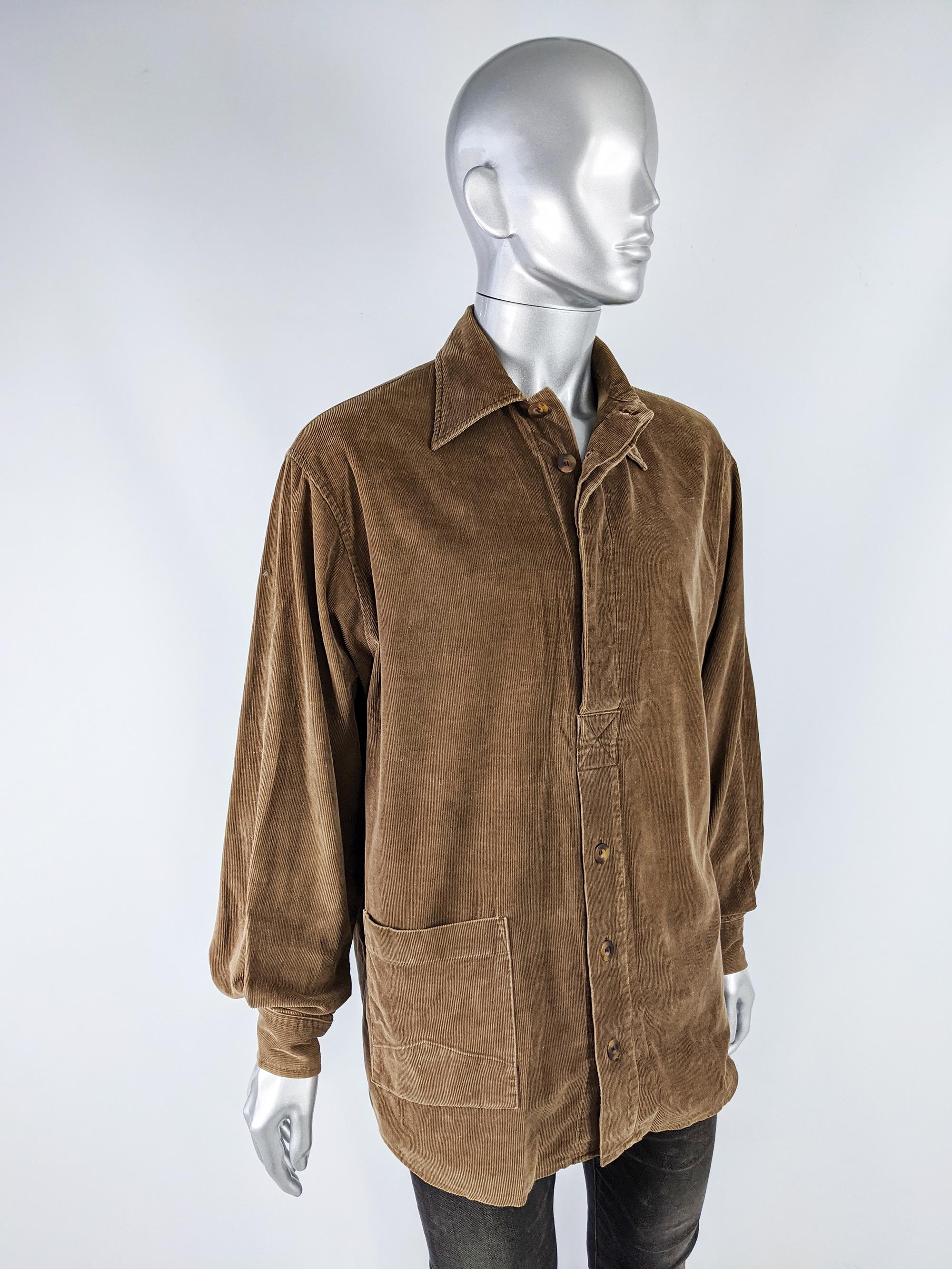 Joe Casely Hayford Vintage Brown Cord Shirt, 1990s 1