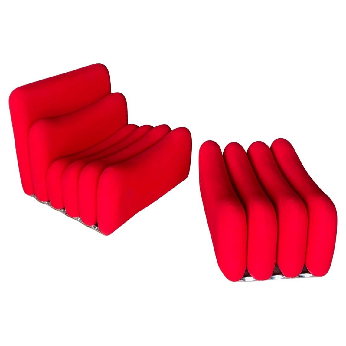Joe Colombo 1970er Jahre Zusätzliche System Sessel & Ottomane im Angebot