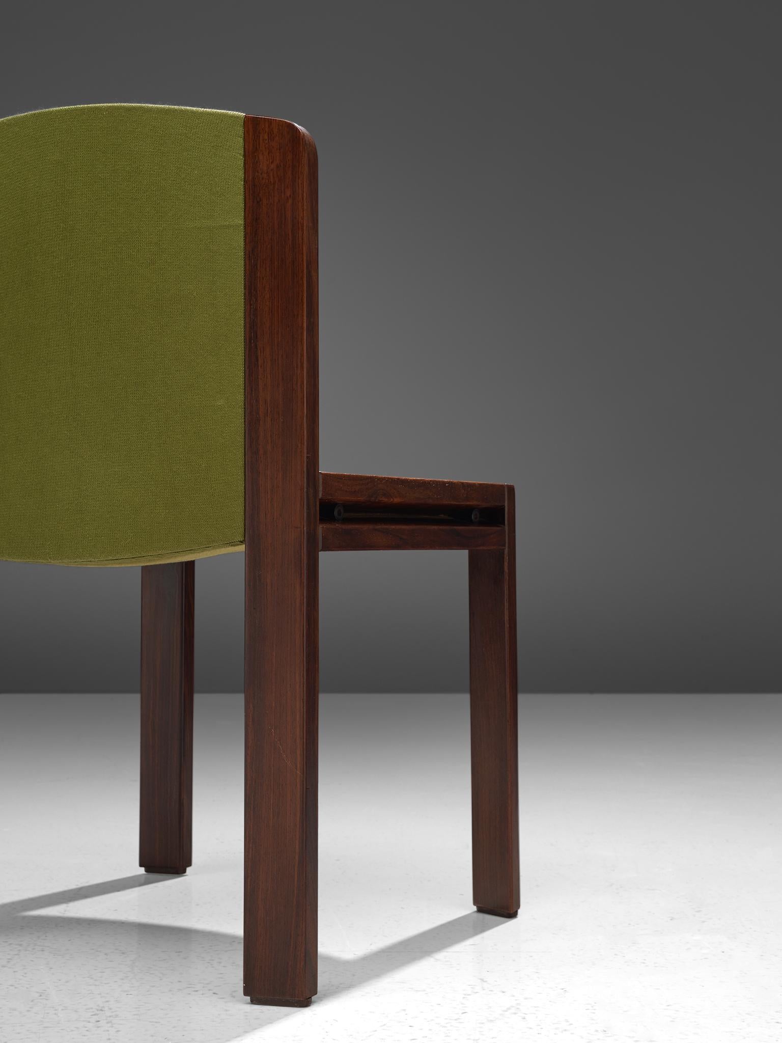 Fabric Joe Colombo '300' Dining Chairs in Moss Green Upholstery