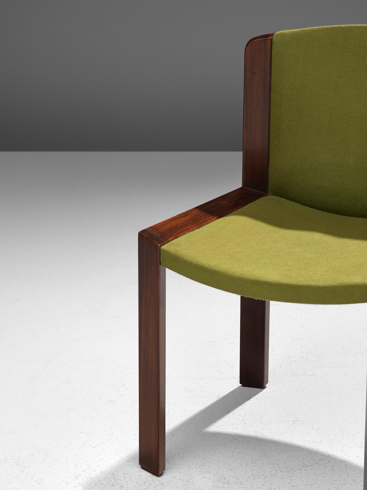 Joe Colombo '300' Dining Chairs in Moss Green Upholstery 1