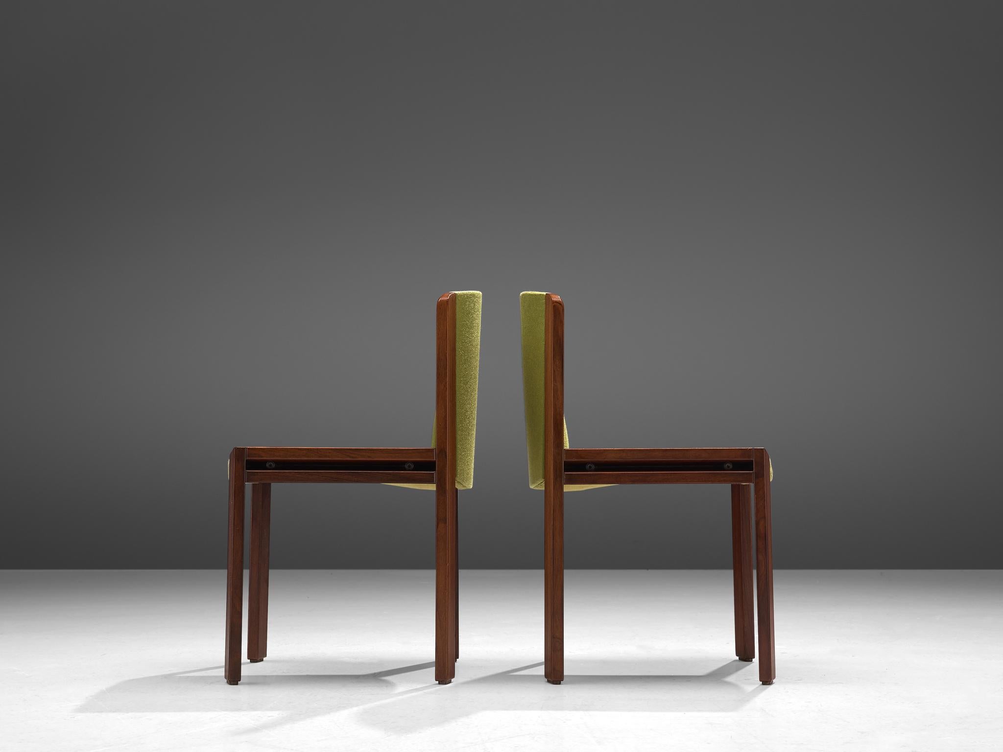 Mid-20th Century Joe Colombo '300' Dining Chairs in Moss Green Upholstery