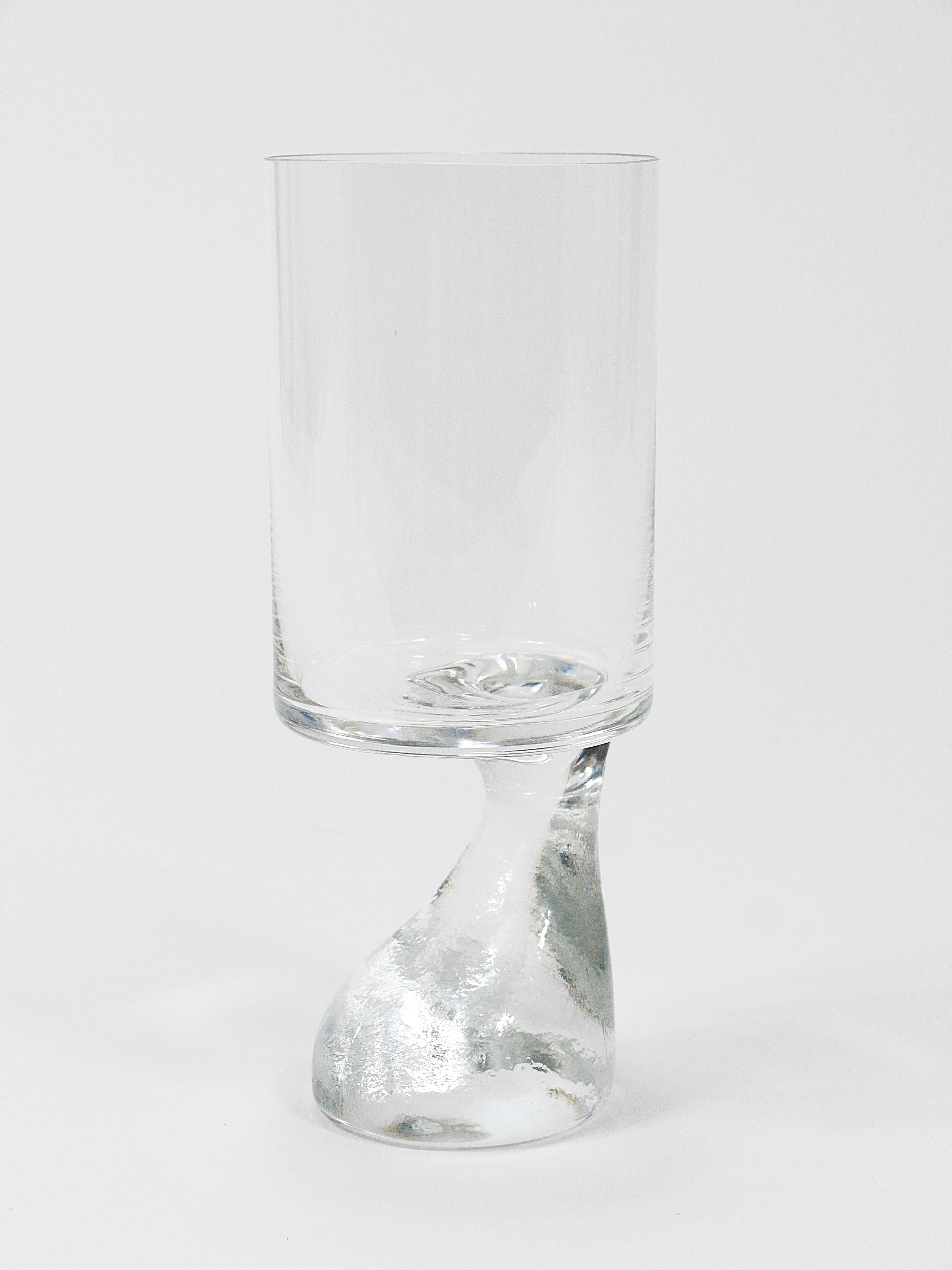 Crystal Joe Colombo Asimmetrico Smoke Drinking Glass by Riedel, Austria, 1960s