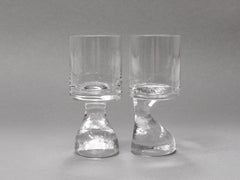 Joe Colombo Asimmetrico Smoke Drinking Glasses, 1960s By Riedel, Austria