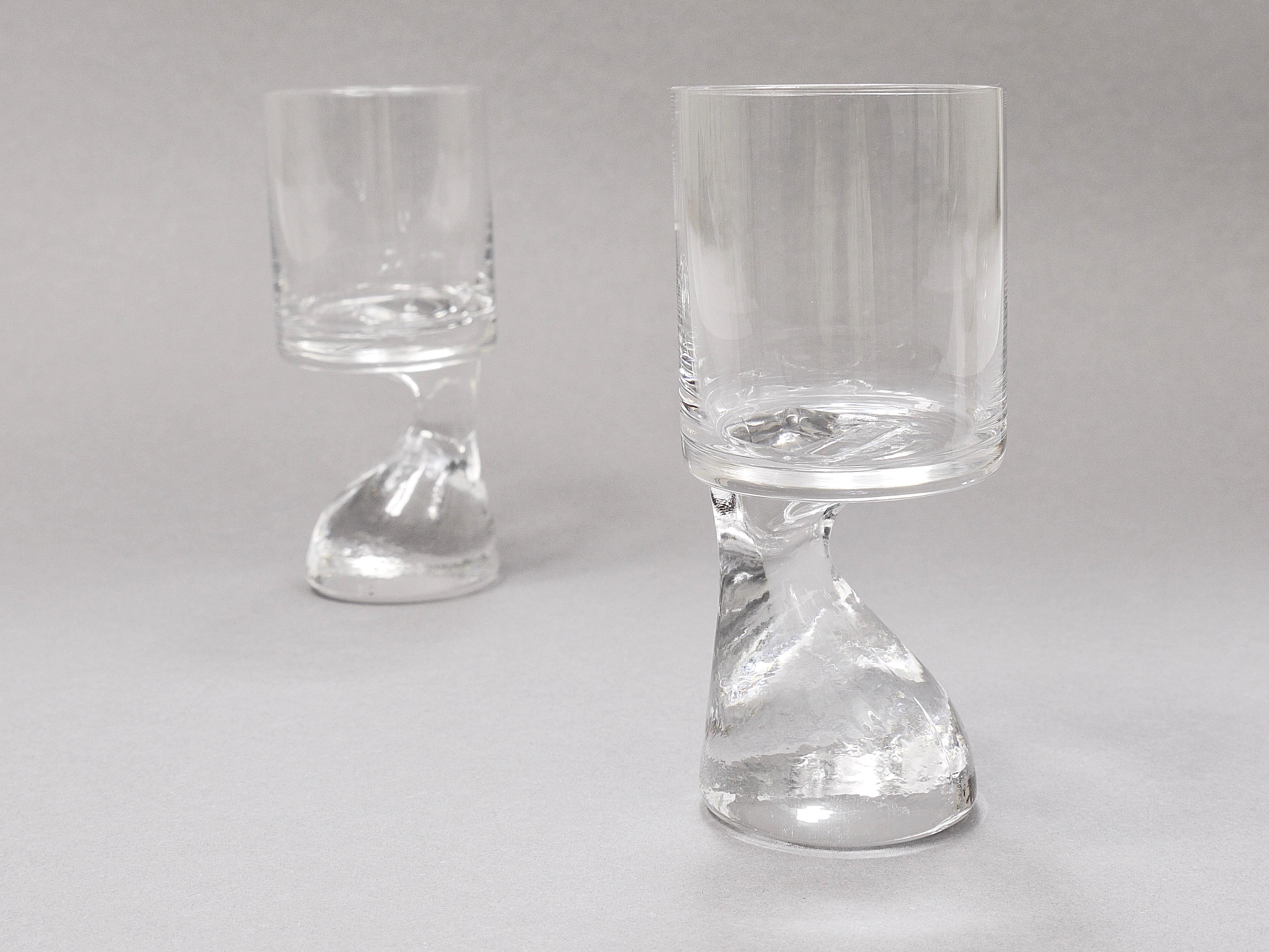 20th Century Joe Colombo Asimmetrico Smoke Drinking Glasses, 1960s By Riedel, Austria