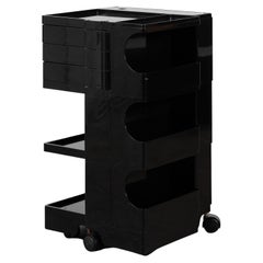 Retro Joe Colombo Black Boby Trolley Cart