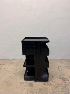 Carro con ruedas Boby negro de Joe Colombo para Bieffeplast, años 60