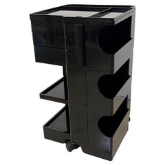 Joe Colombo Black Boby Trolley Cart on Wheels for Bieffeplast, 1960s