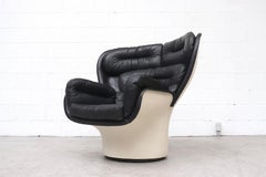 Joe Colombo Loungesessel "Elda" aus schwarzem Leder